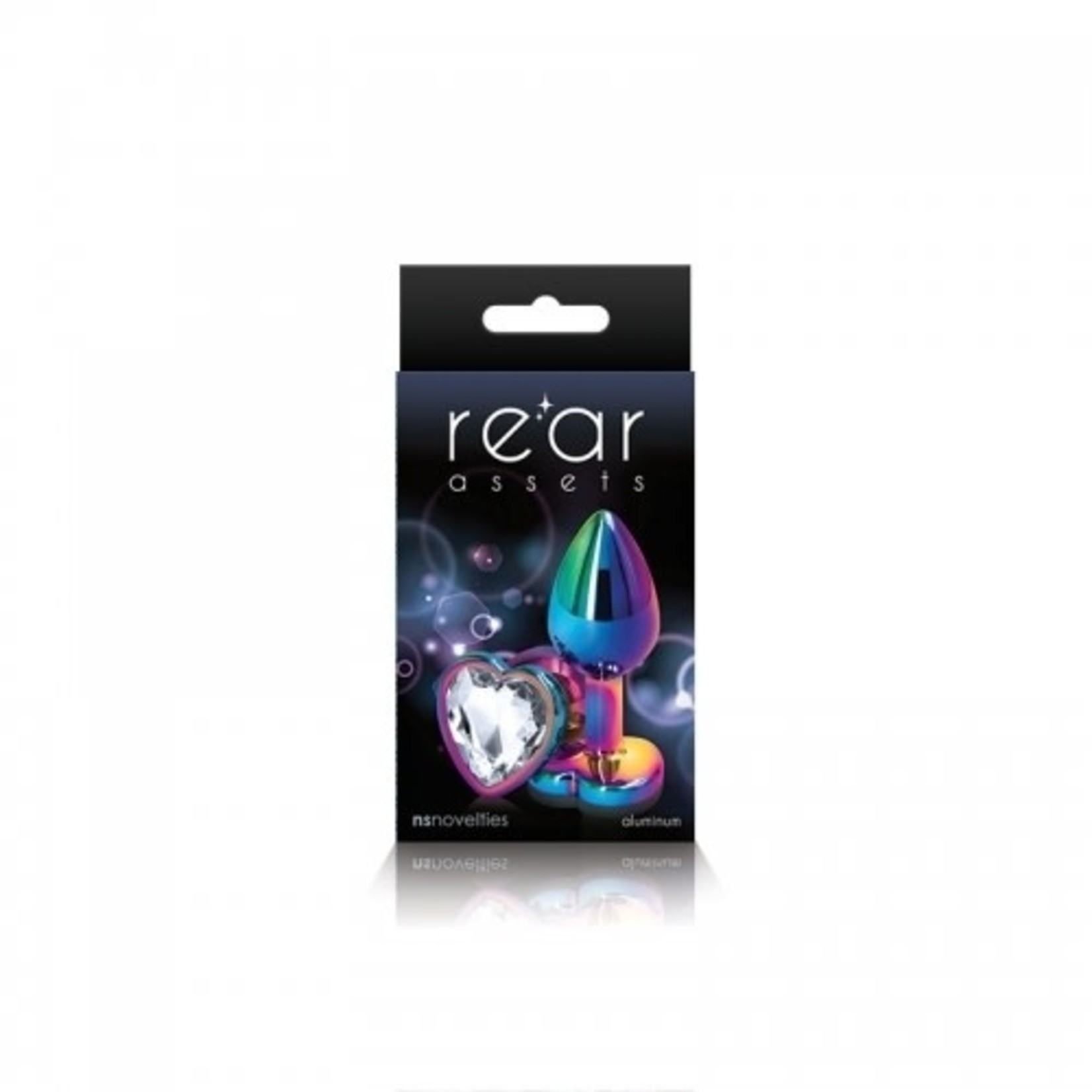 NSNOVELTIES REAR ASSETS - MULITCOLOR HEART - SMALL - CLEAR