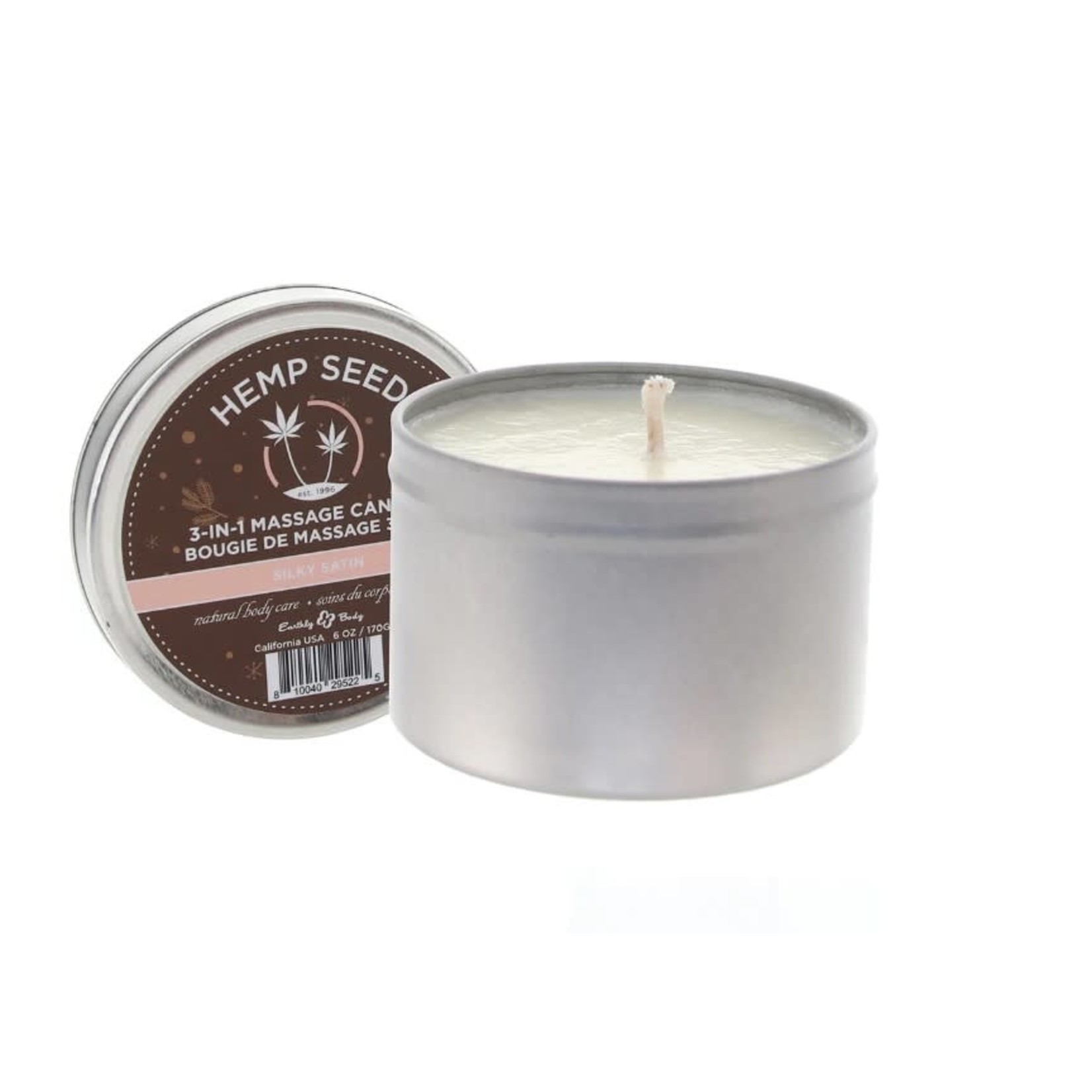 EARTHLY BODY EARTHLY BODY - 3-IN-1 MASSAGE CANDLE 6OZ/170G SILKY SATIN