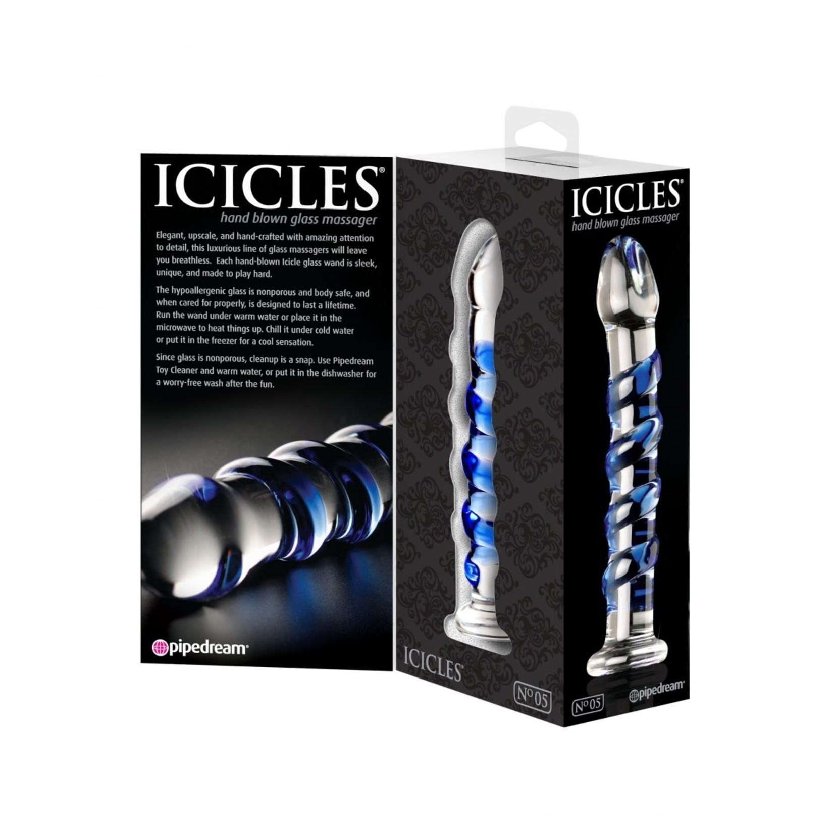 PIPEDREAM ICICLES NO. 5 - CLEAR/BLUE
