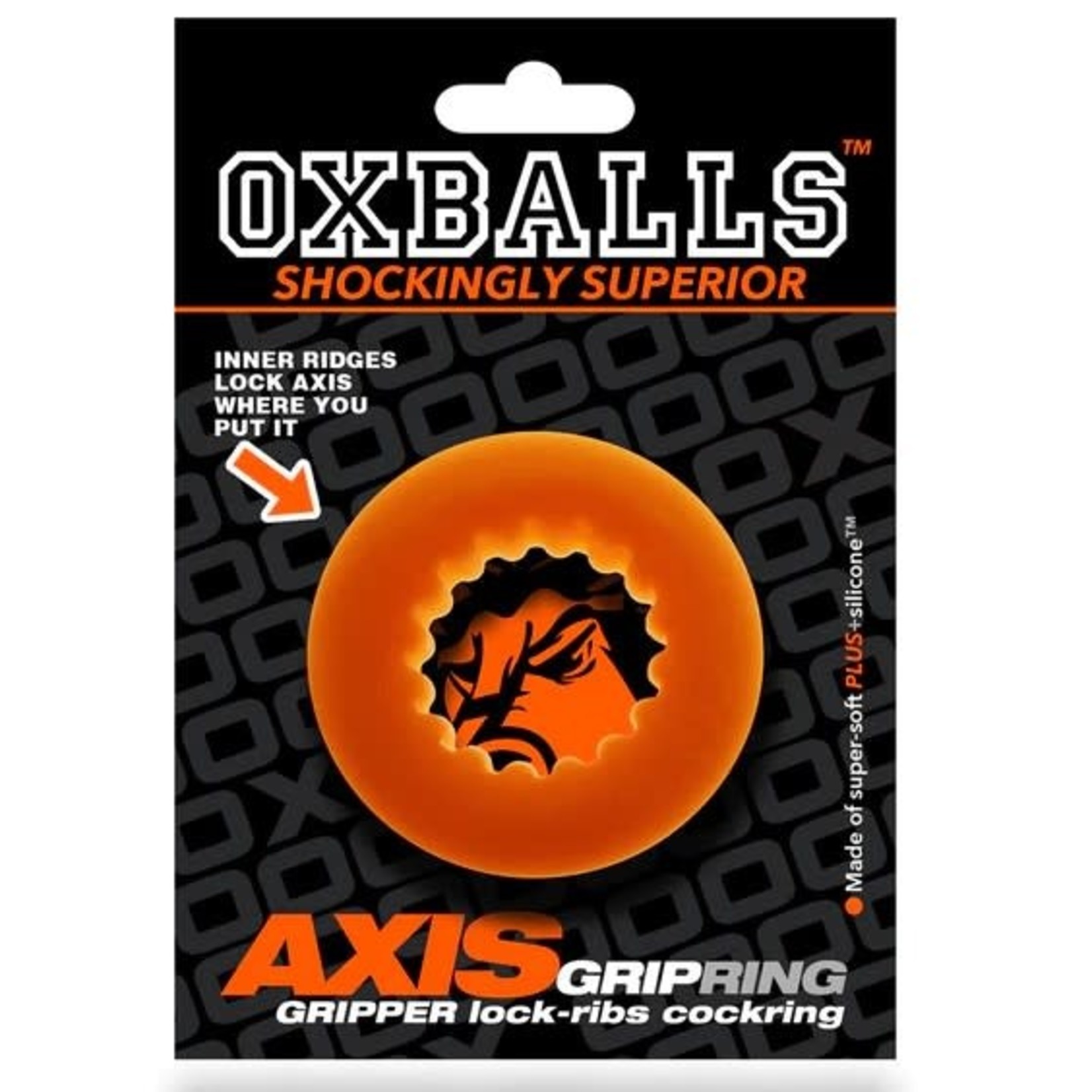 OXBALLS OXBALLS - AXIS RIB GRIP COCKRING - ORANGE