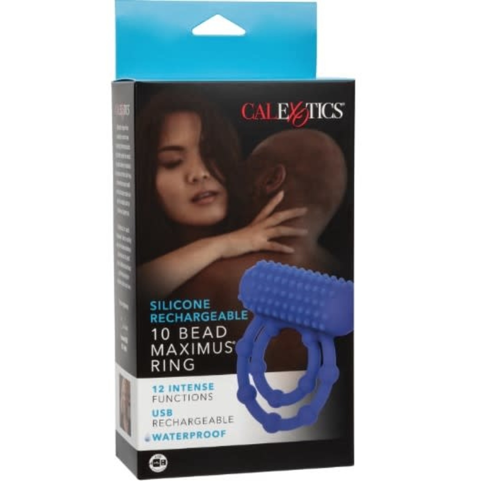 CALEXOTICS SILICONE RECHARGEABLE 10 BEAD MAXIMUS RING