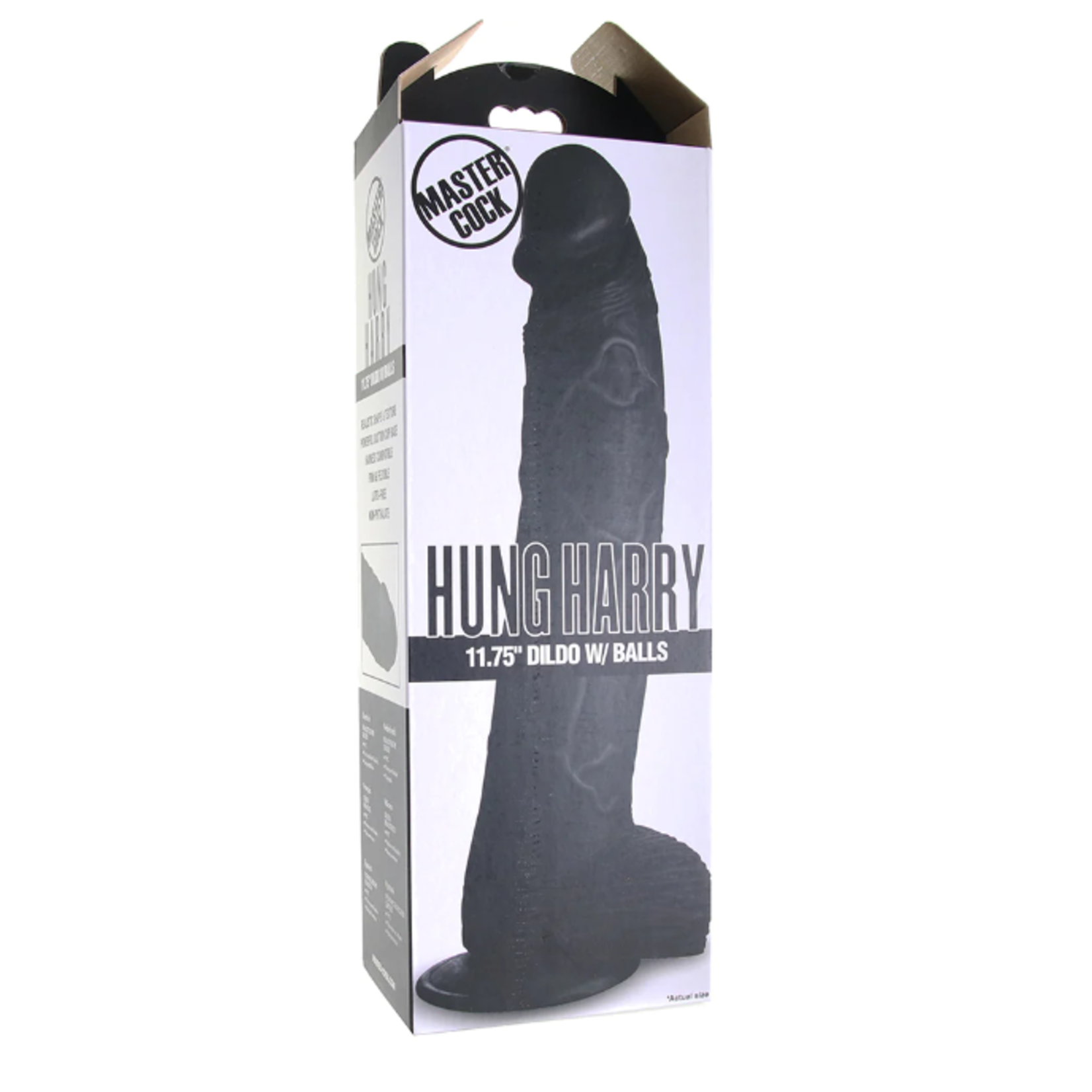 XR BRANDS MASTER COCK HUNG HARRY 11.75 INCH BALLSY DILDO IN BLACK