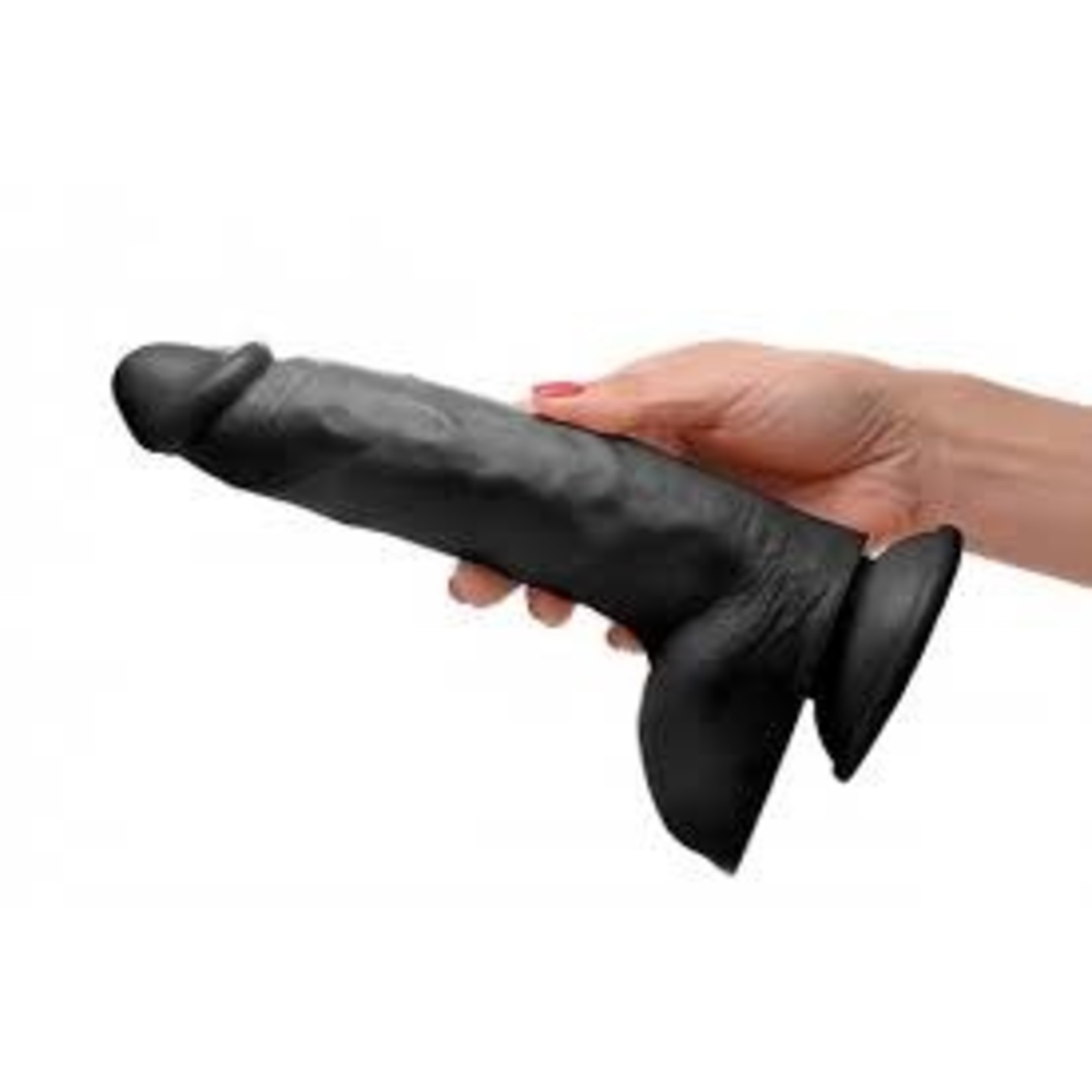 XR BRANDS MASTER COCK HUNG HARRY 11.75 INCH BALLSY DILDO IN BLACK