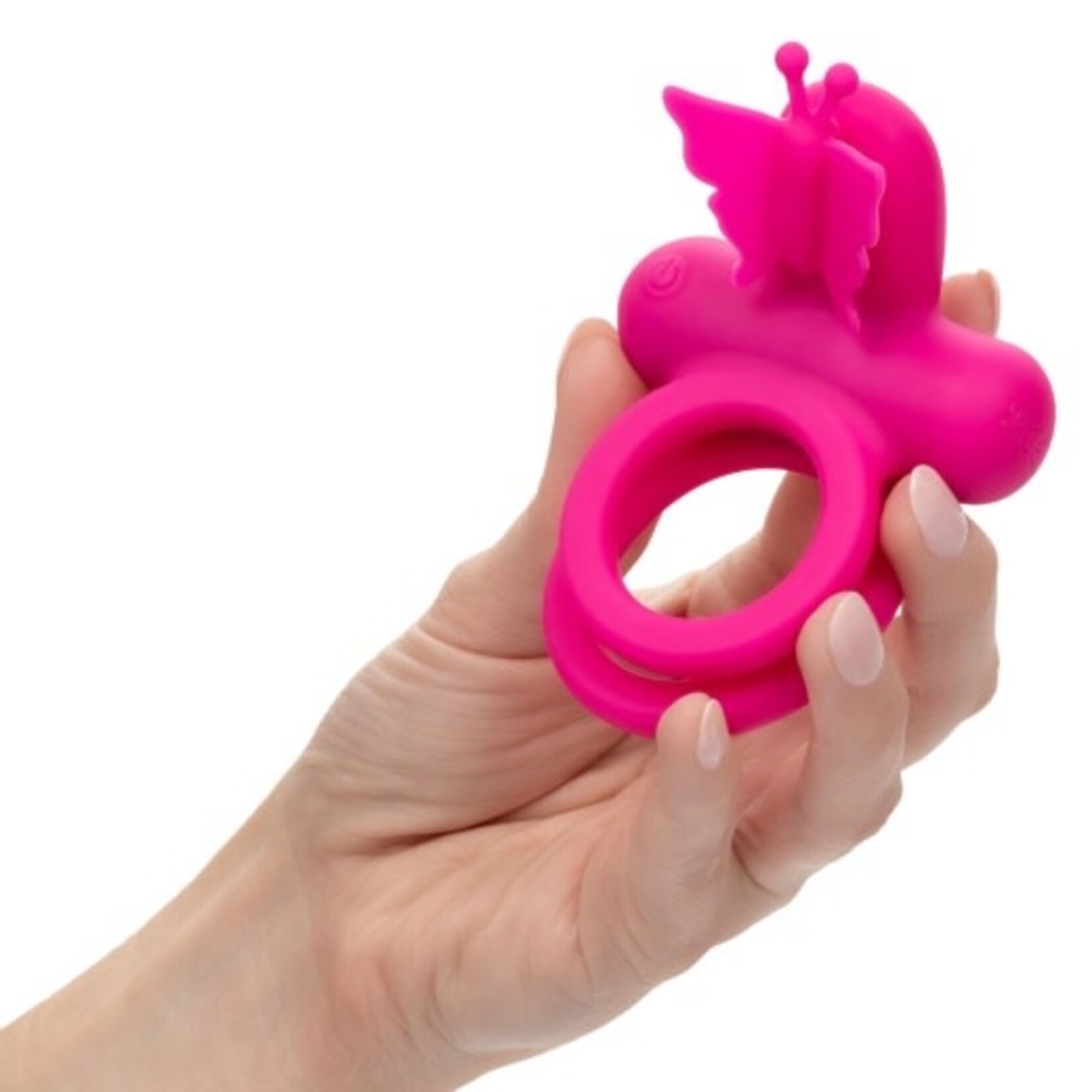 CALEXOTICS COUPLE'S ENHANCERS SILICONE RECHARGEABLE BUTTERFLY DUAL RING
