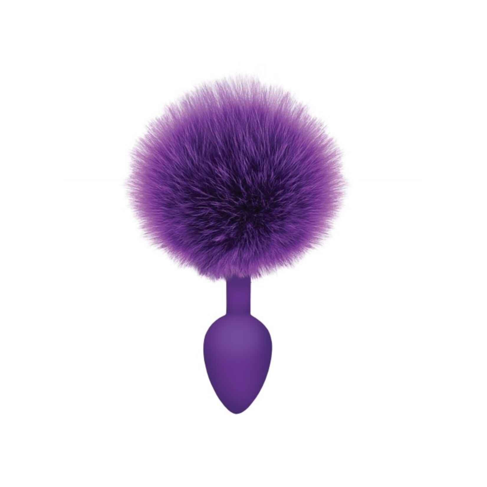 THE 9'S COTTONTAILS SILICONE BUNNY TAIL BUTT PLUG RIBBED PURPLE