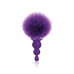 THE 9'S COTTONTAILS SILICONE BUNNY TAIL BUTT PLUG BEADED PURPLE