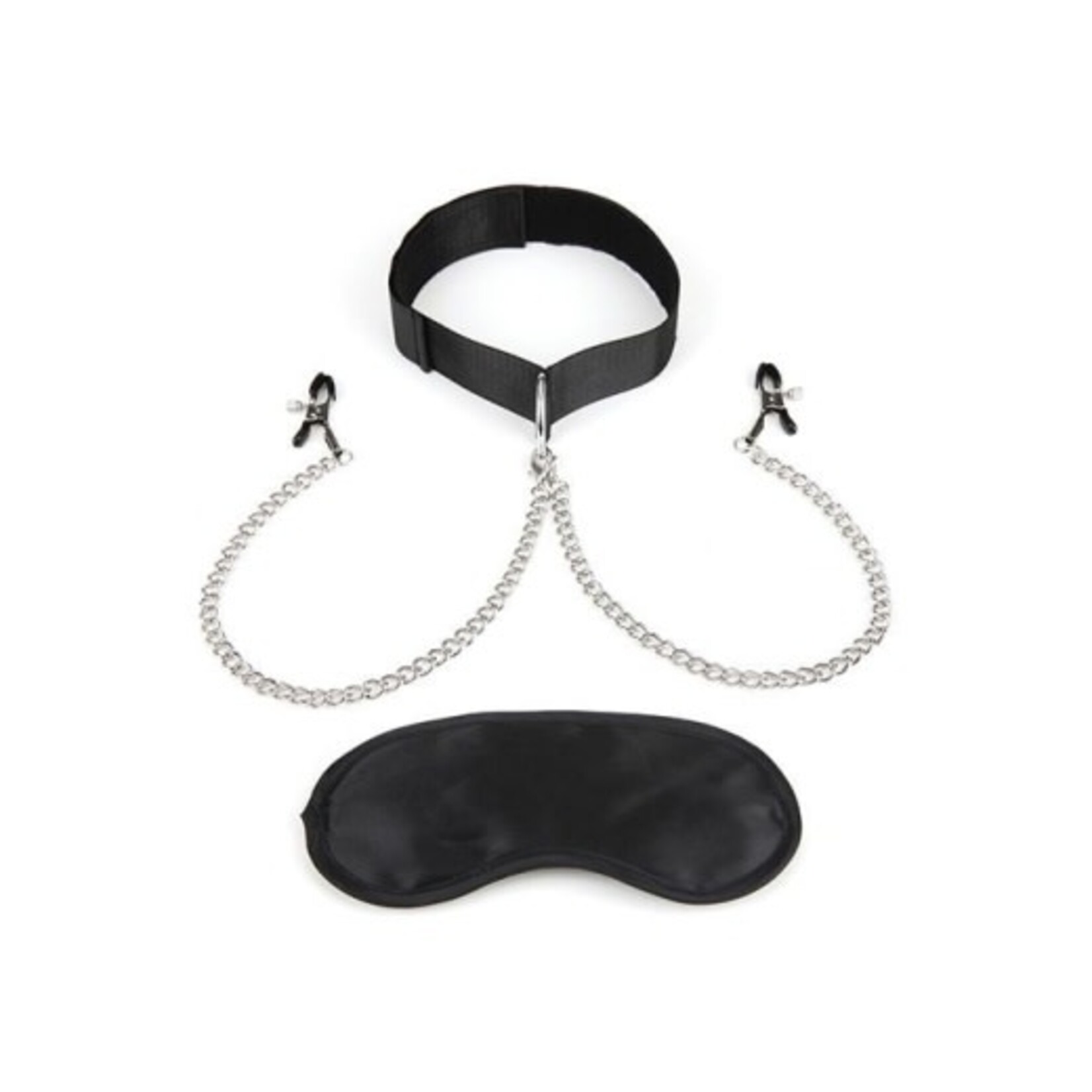 LUX FETISH LUX FETISH COLLAR AND NIPPLE CLAMPS