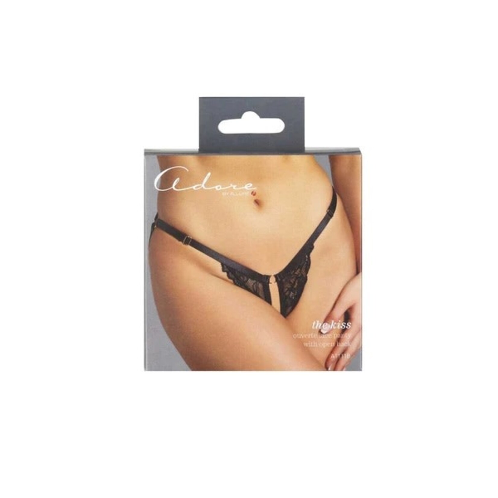 ALLURE LINGERIE ALLURE - ADORE - THE KISS PANTY - BLACK - ONE SIZE