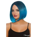 DREAMGIRL LINGERIE DREAMGIRL -  MID-LENGTH ADJUSTABLE OMBRE BOB WIG STEEL BLUE-BRIGHT BLUE O/S