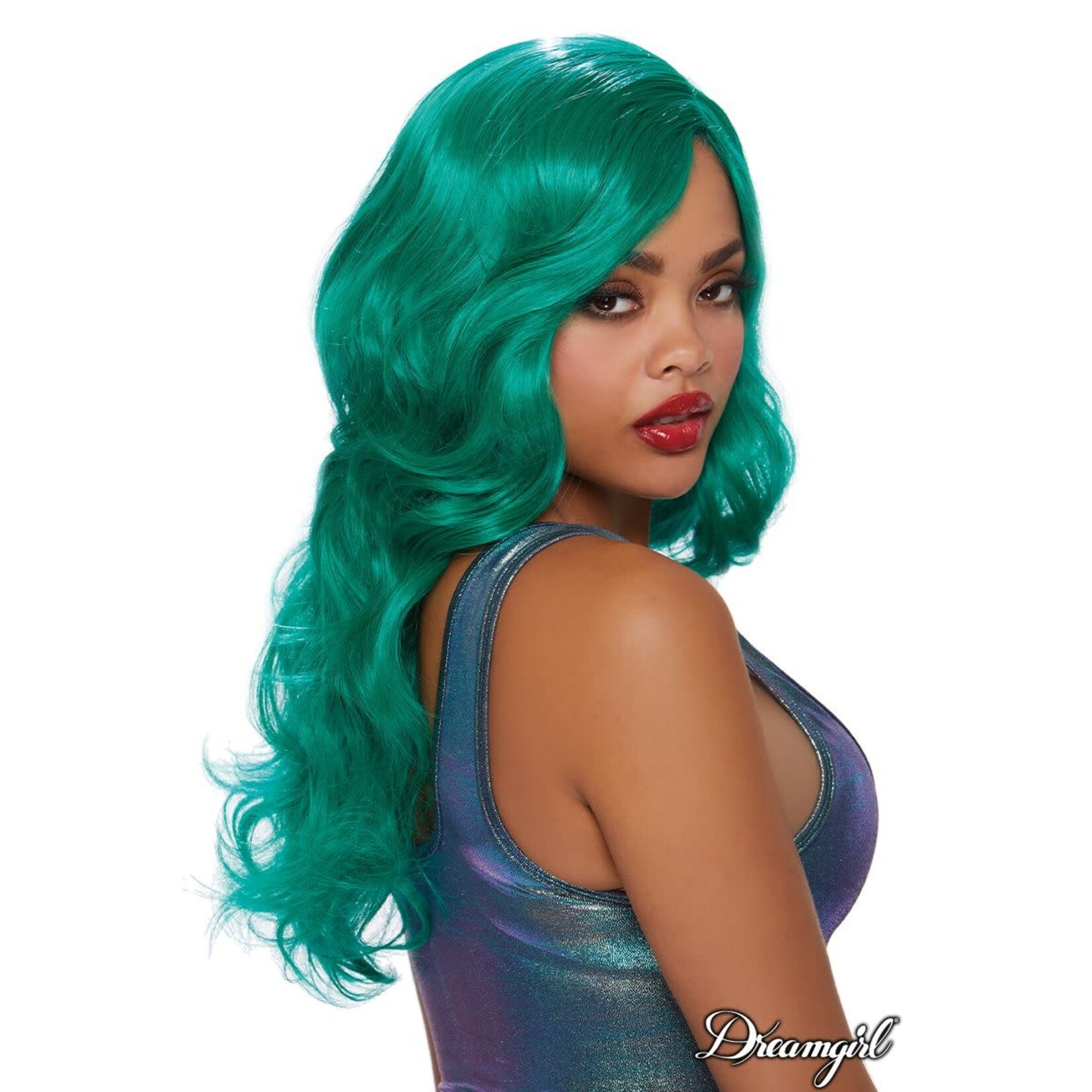DREAMGIRL LINGERIE DREAMGIRL - LONG WAVY WIG GREEN O/S