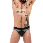 MALE POWER MALE POWER - IRON CLAD THONG GREY-BLACK S/M