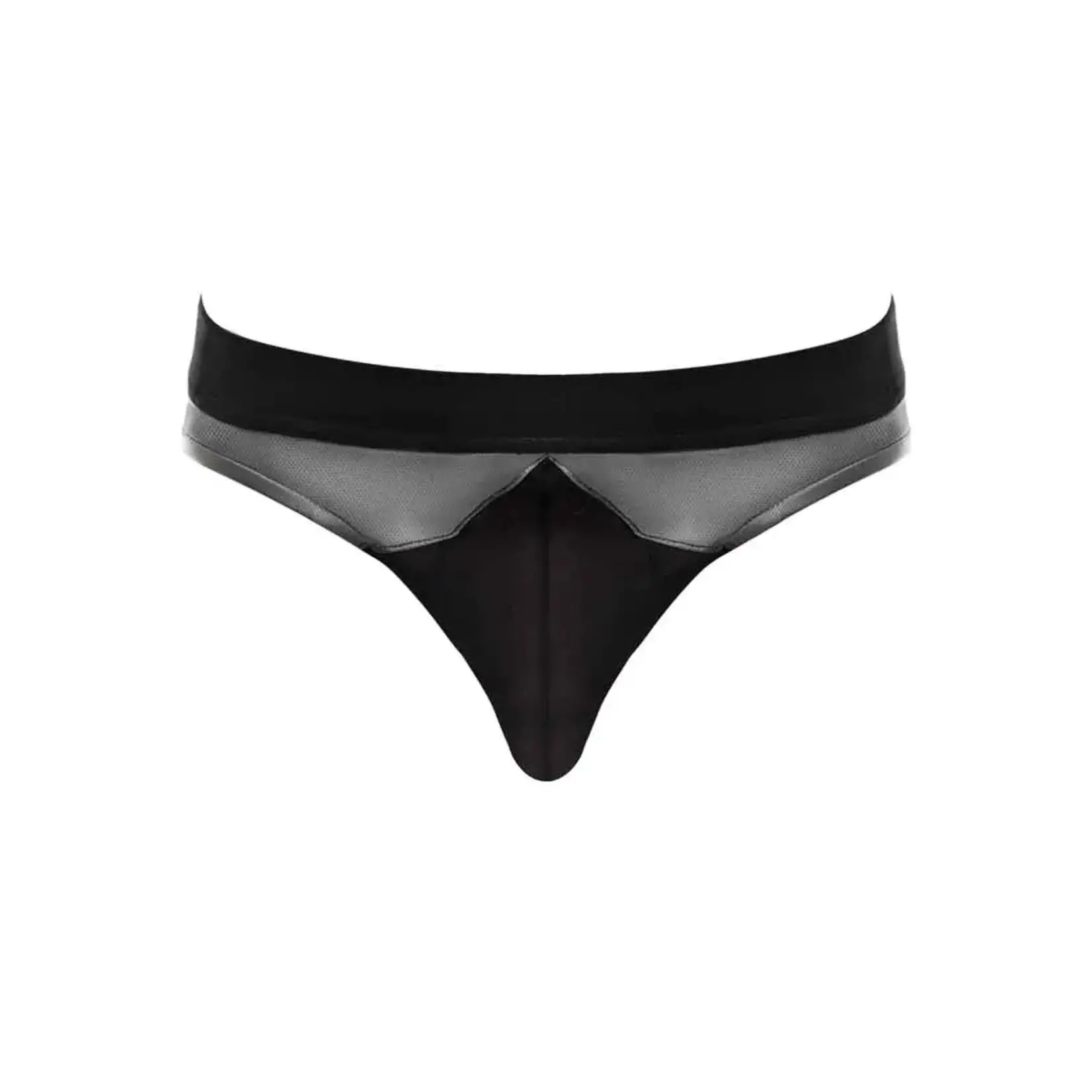 MALE POWER MALE POWER -  IRON CLAD THONG GREY-BLACK MALE POWER -  IRON CLAD THONG GREY-BLACK S/M