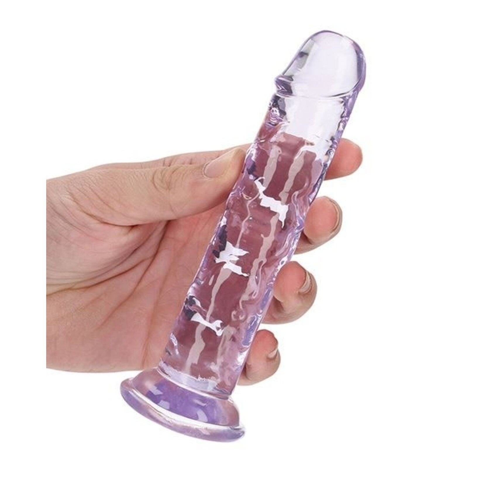 SHOTS REALROCK CRYSTAL CLEAR JELLY 6 INCH DILDO
