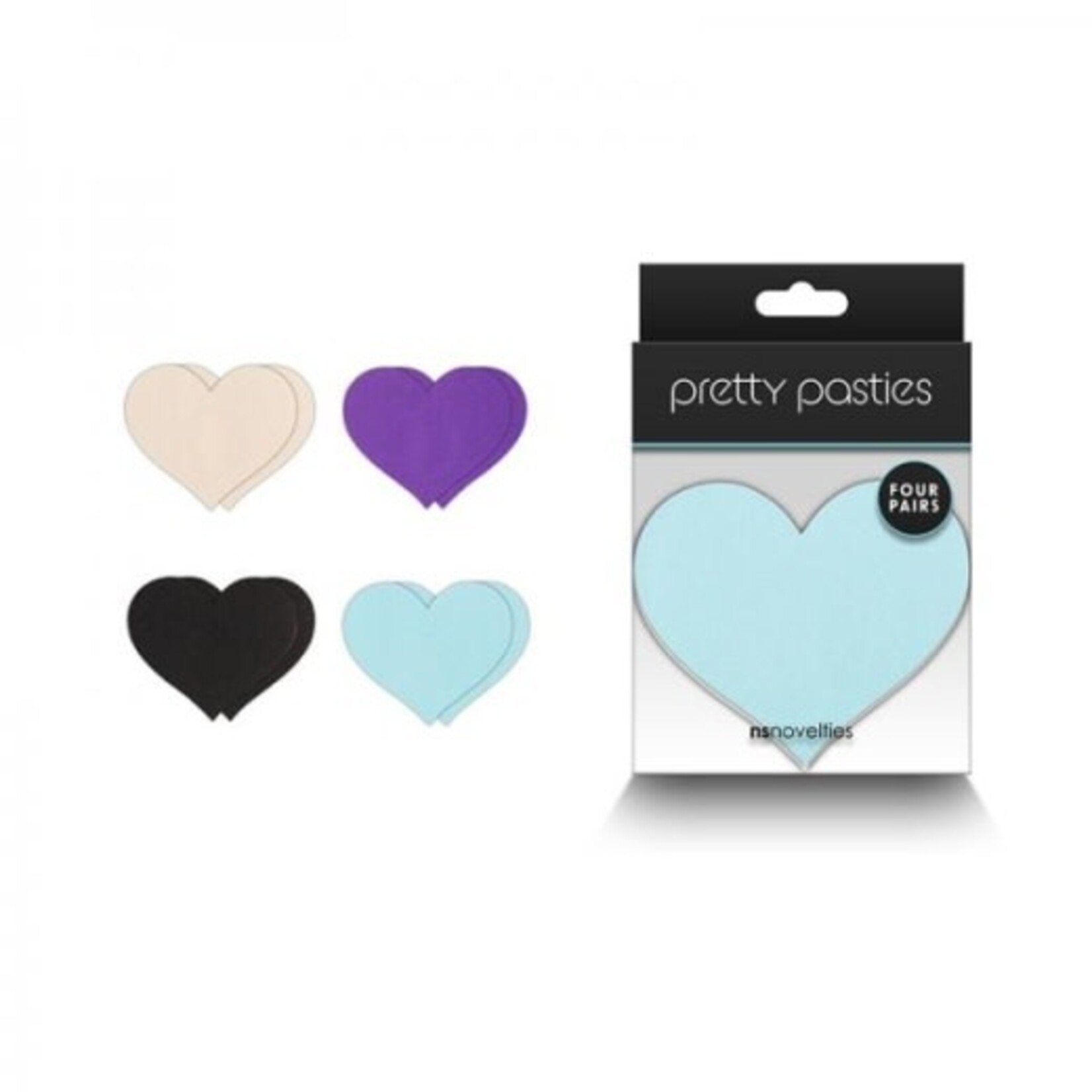 NSNOVELTIES NS - PRETTY PASTIES - HEART I - ASSORTED - 4 PAIR