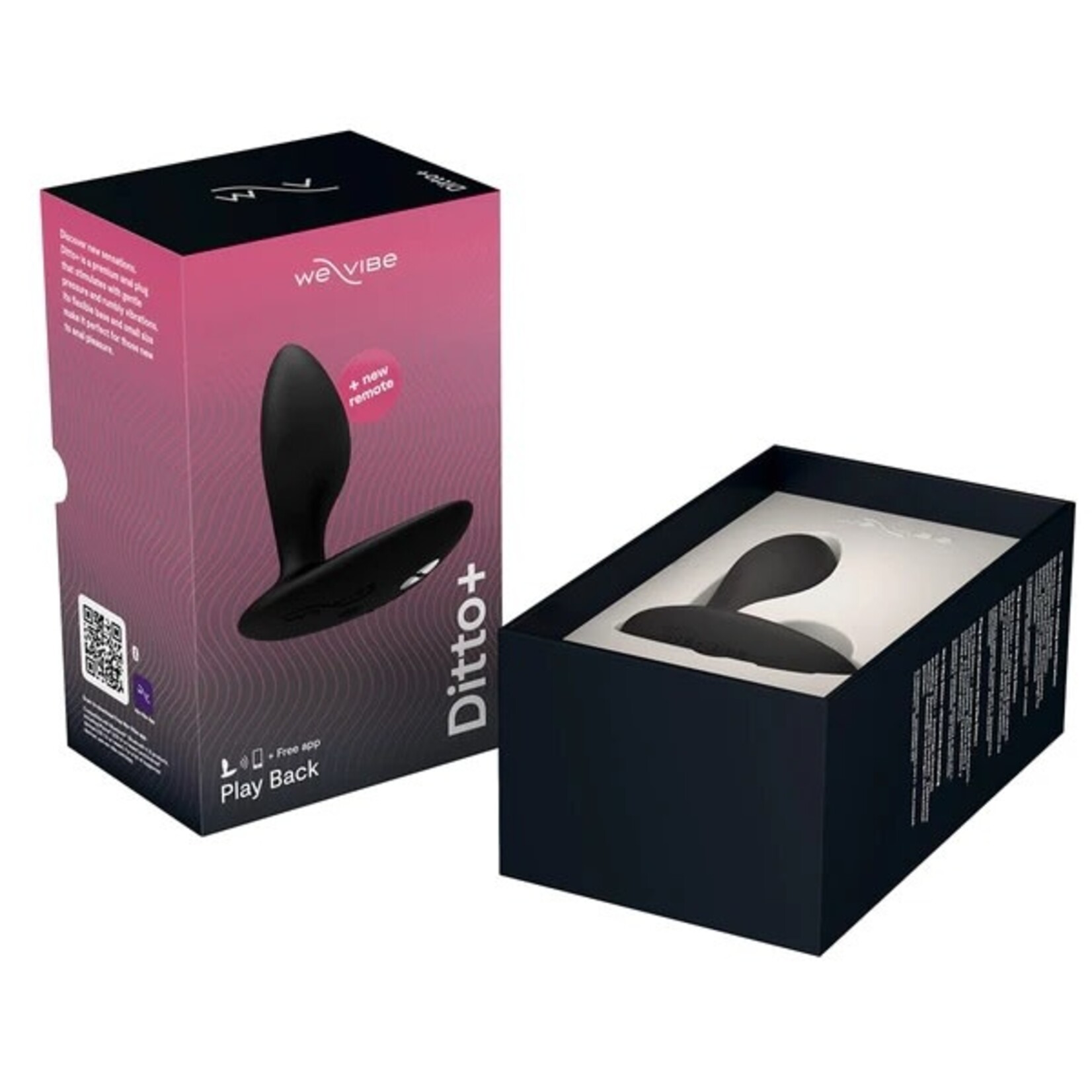 WE-VIBE WE-VIBE - DITTO+ - VIBRATING ANAL PLUG WITH REMOTE - SATIN BLACK