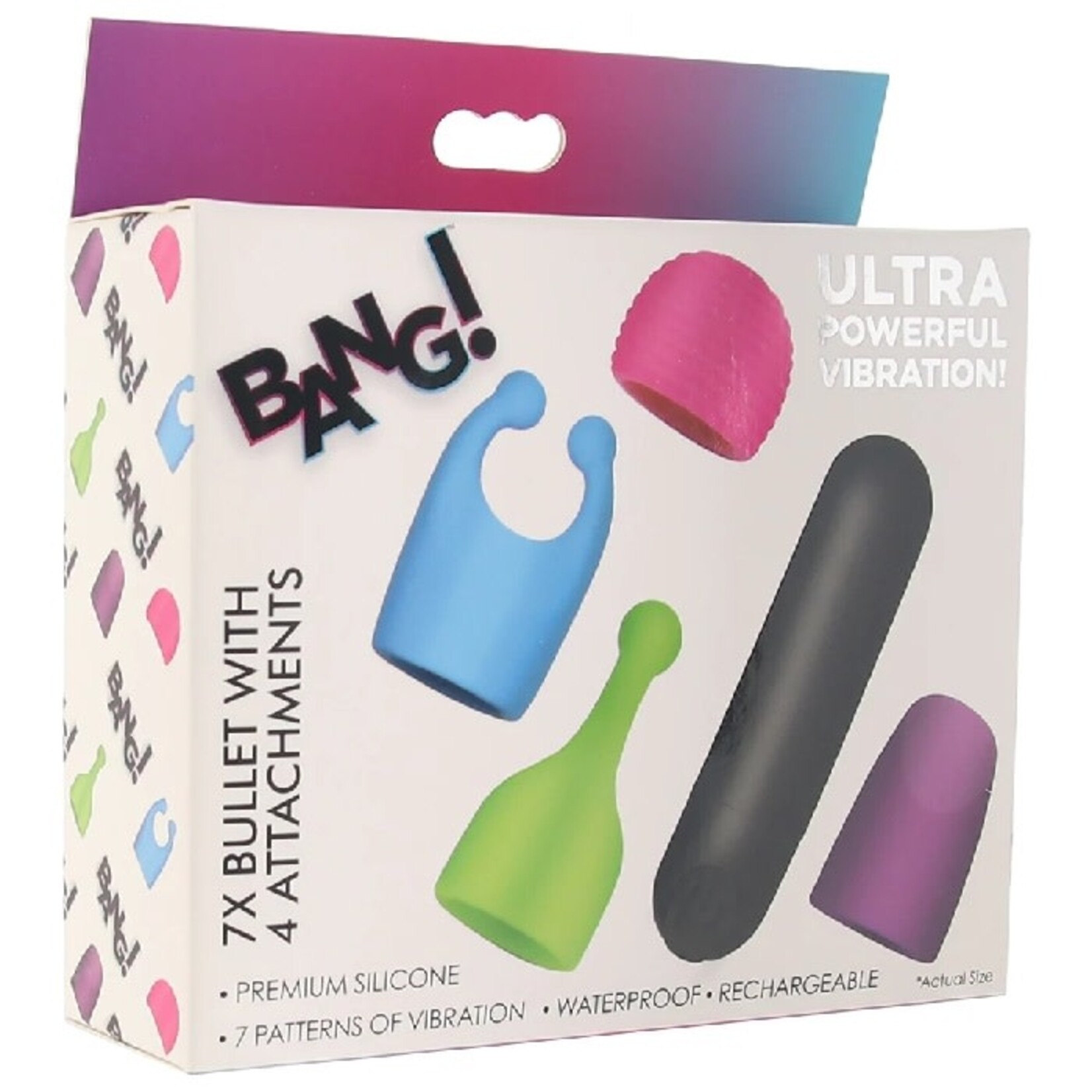 XR BRANDS BANG! RECHARGEABLE BULLET AND ATTACHMENT SET
