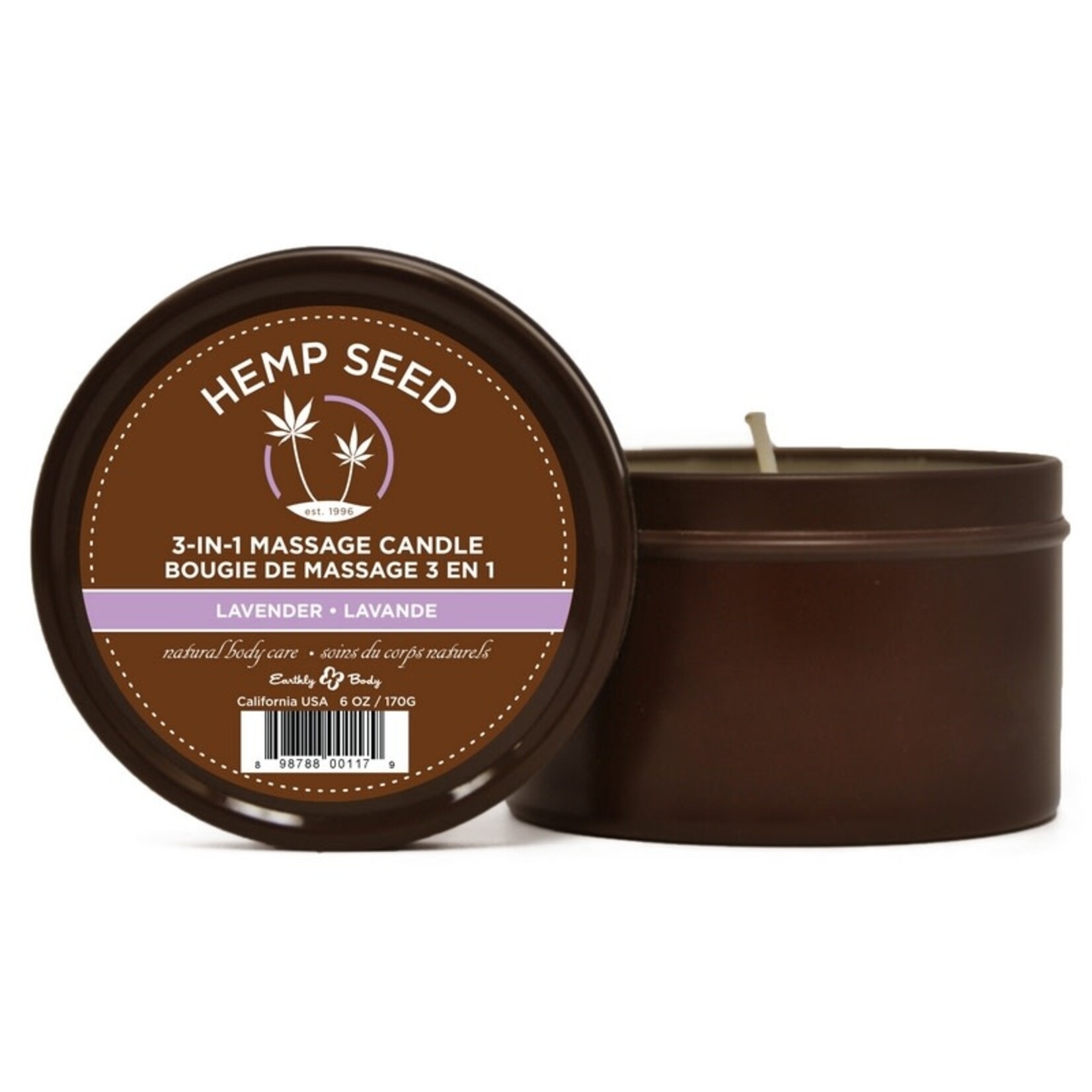 EARTHLY BODY EARTHLY BODY - ROUND CANDLES LAVENDER 6OZ. (20457)