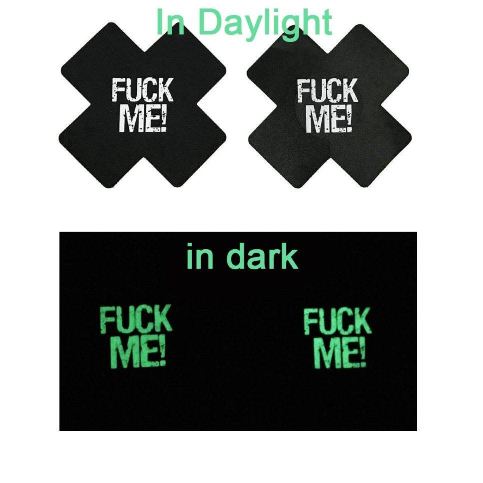 OH YEAH! OH YEAH! -  BLACK X GLITTER IN THE DARK NIPPLE COVER ONE SIZE