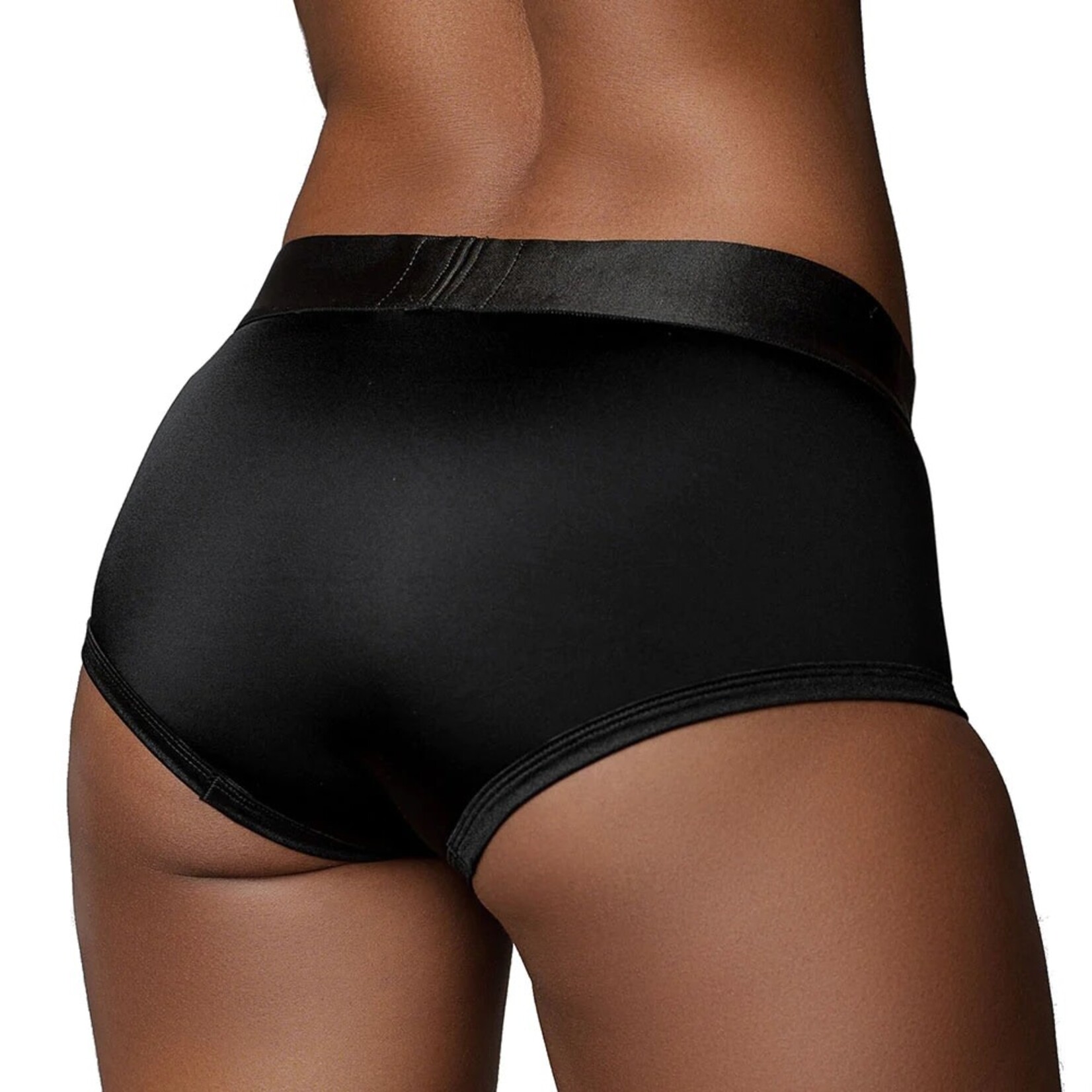 OUCH OUCH! BLACK VIBRATING STRAP-ON BRIEF M/L
