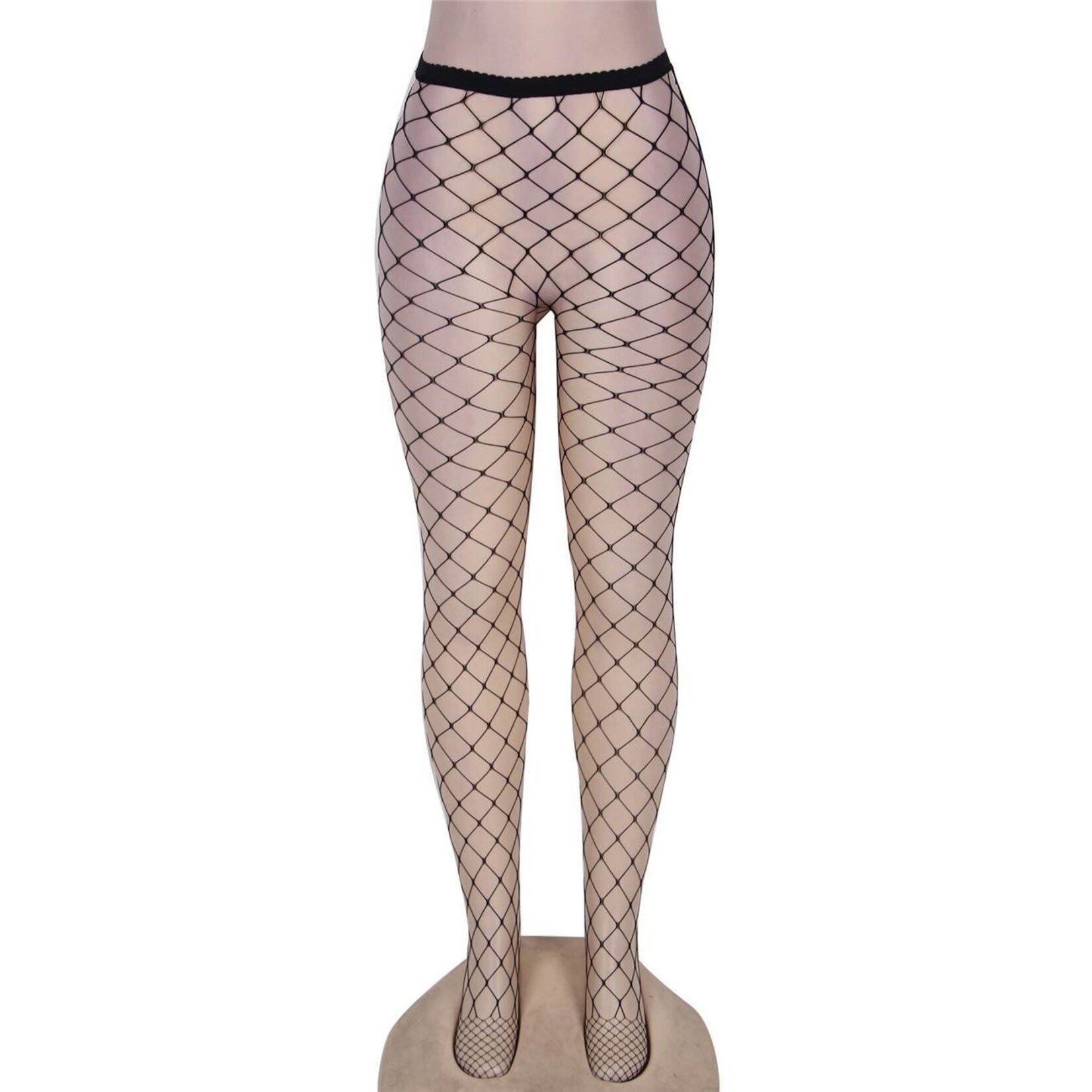 OH YEAH! OH YEAH! -  BLACK LONG SHEER TIGHT FENCE NET PANTYHOSE XS-M