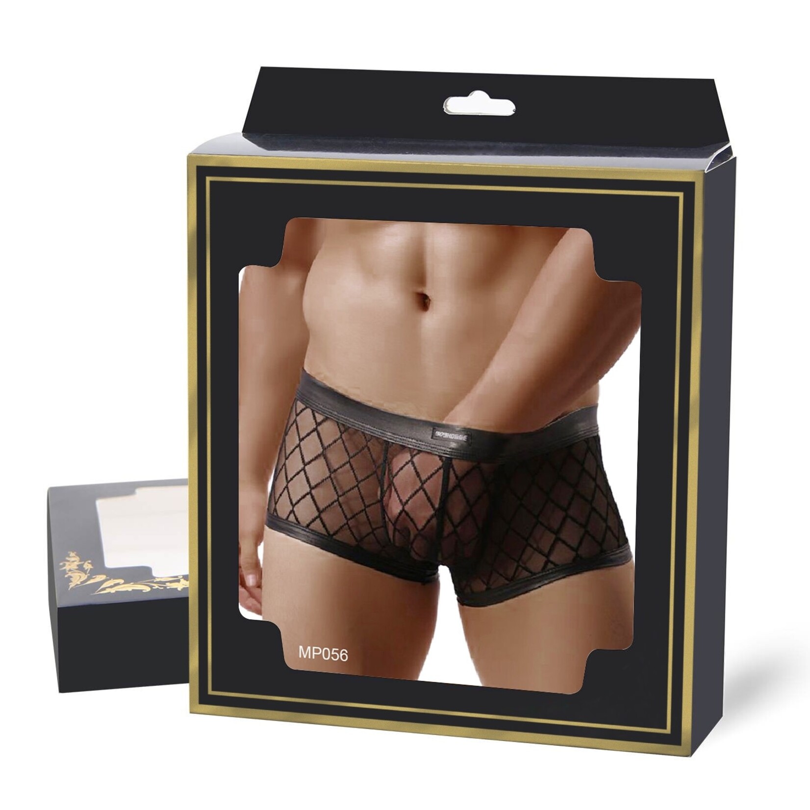 OH YEAH! -  MENS SEXY SHEER BLACK BOXER UNDERWEAR S