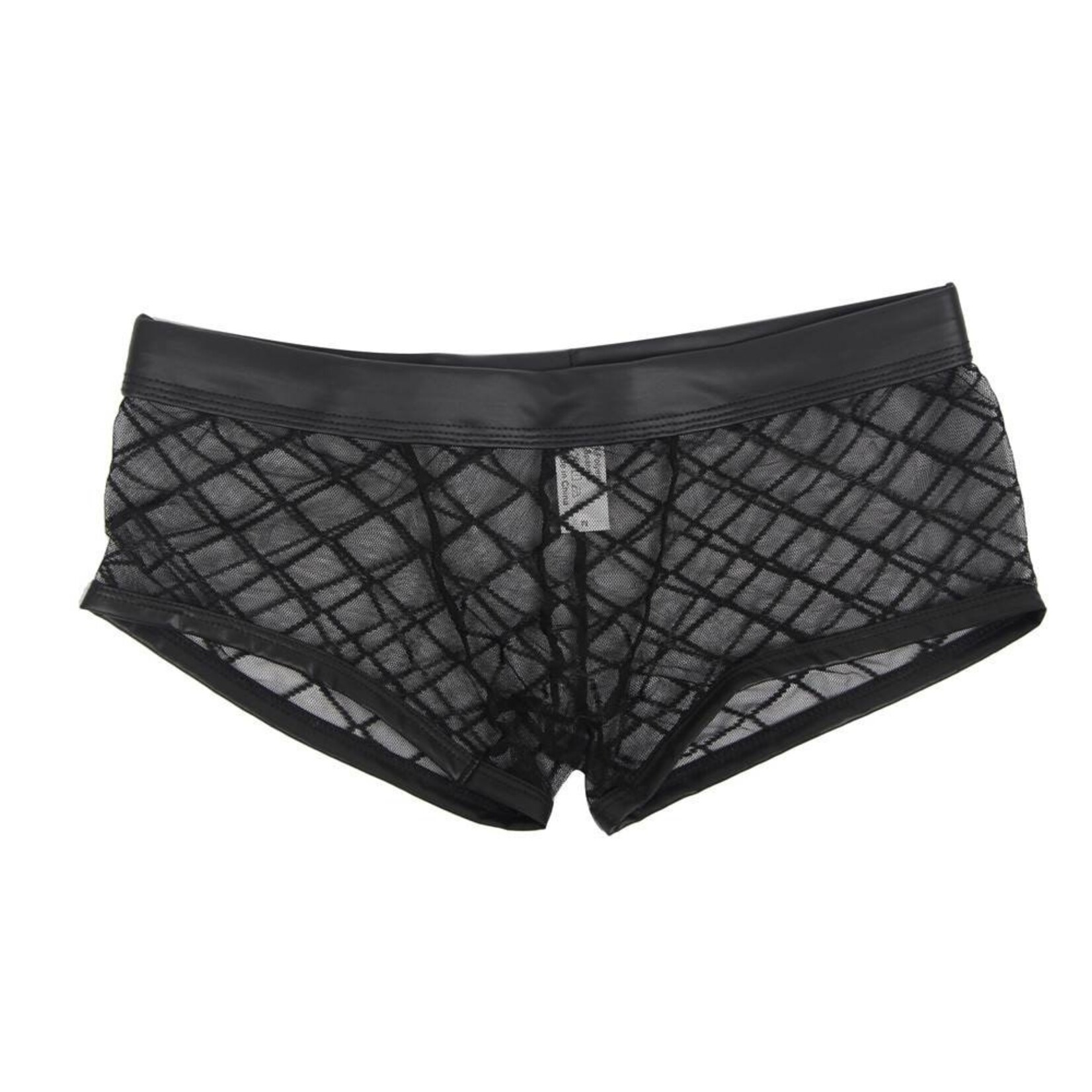 OH YEAH! -  MENS SEXY SHEER BLACK BOXER UNDERWEAR S