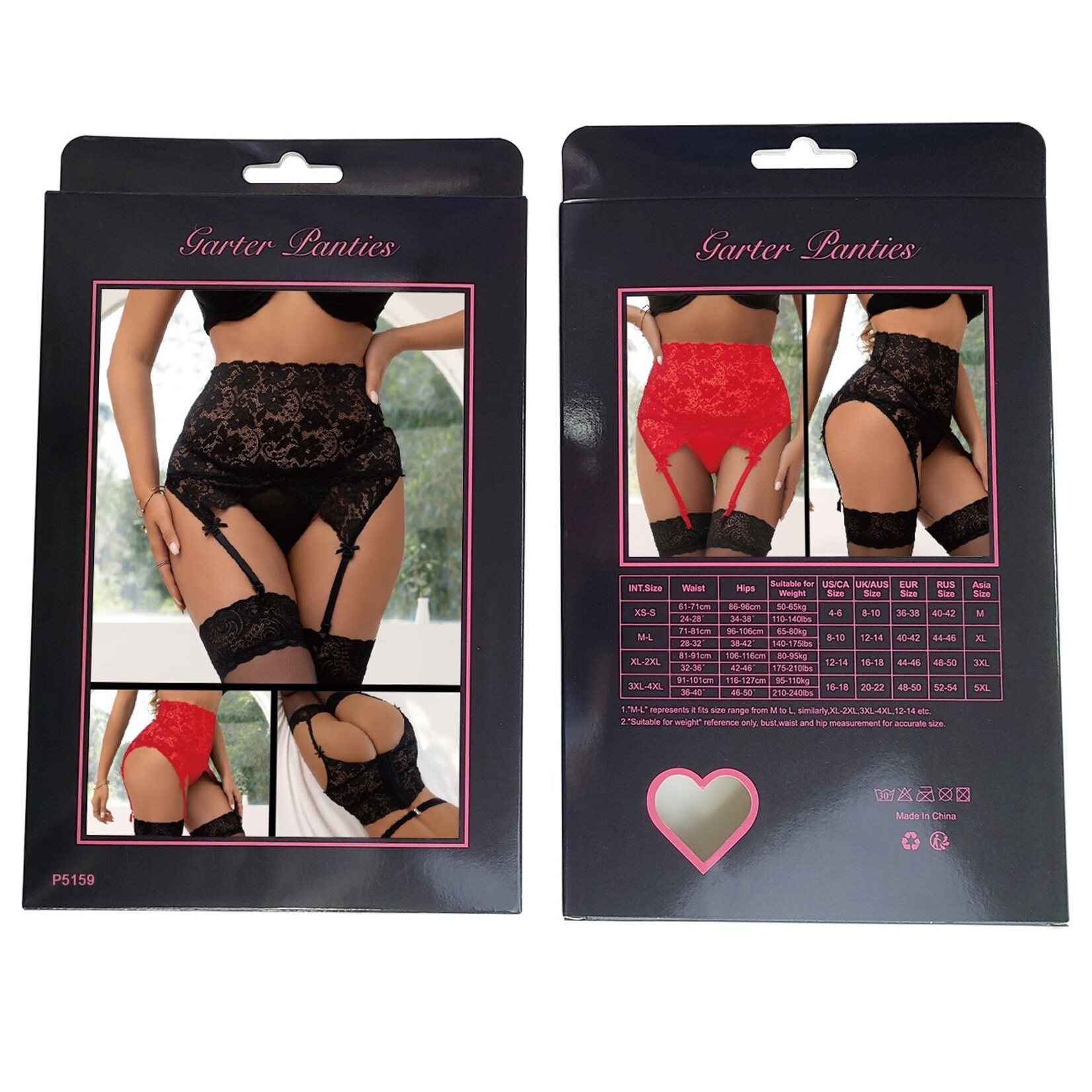 OH YEAH! -  RED SEXY LACE GARTER PANTY M-L