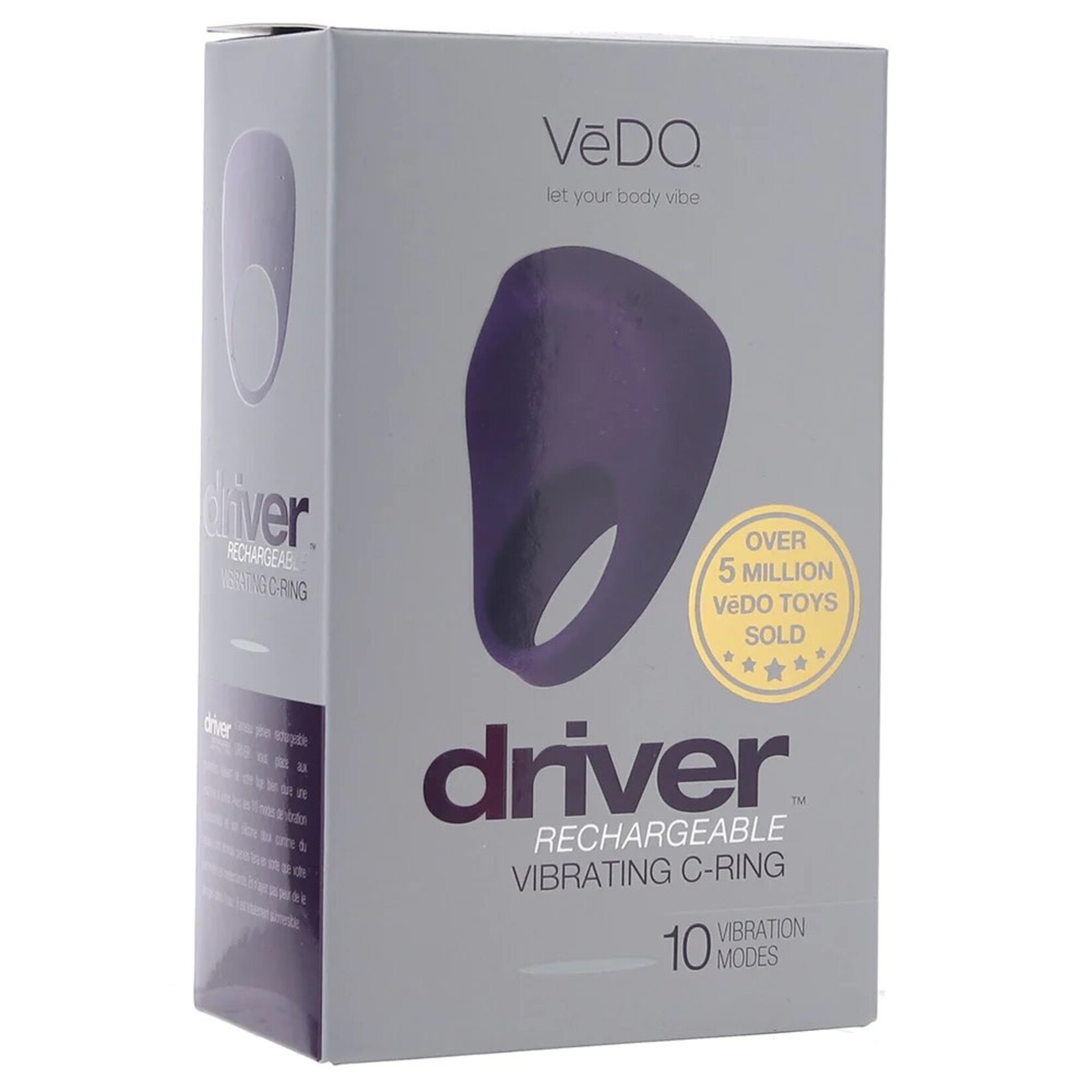 VEDO VEDO - DRIVER RECHARGEABLE VIBRATING C-RING IN PURPLE