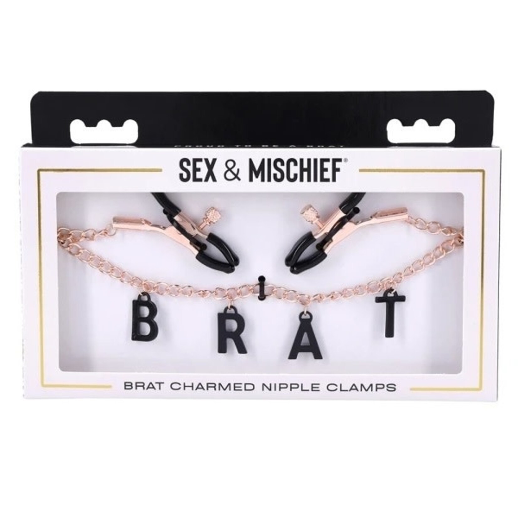 SEX & MISCHIEF SPORTSHEETS - S&M BRAT CHARMED NIPPLE CLAMPS