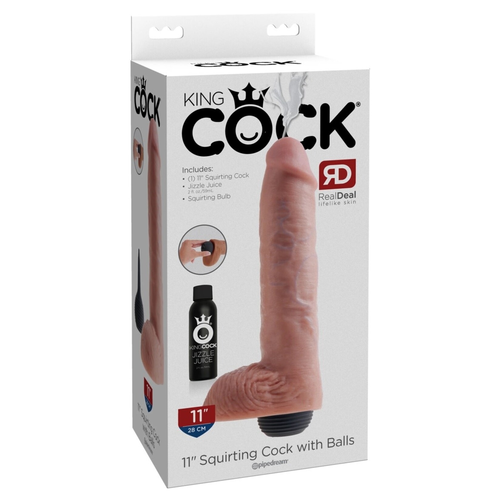 KING COCK KING COCK 11" SQUIRTING COCK WITH BALLS LIGHT