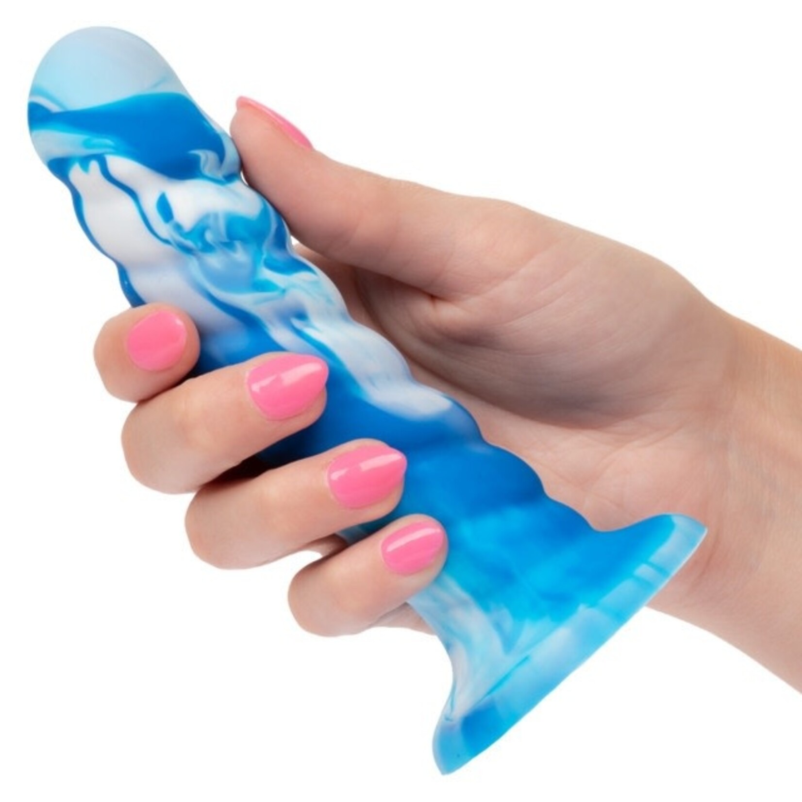 CALEXOTICS TWISTED LOVE TWISTED RIBBED PROBE - BLUE