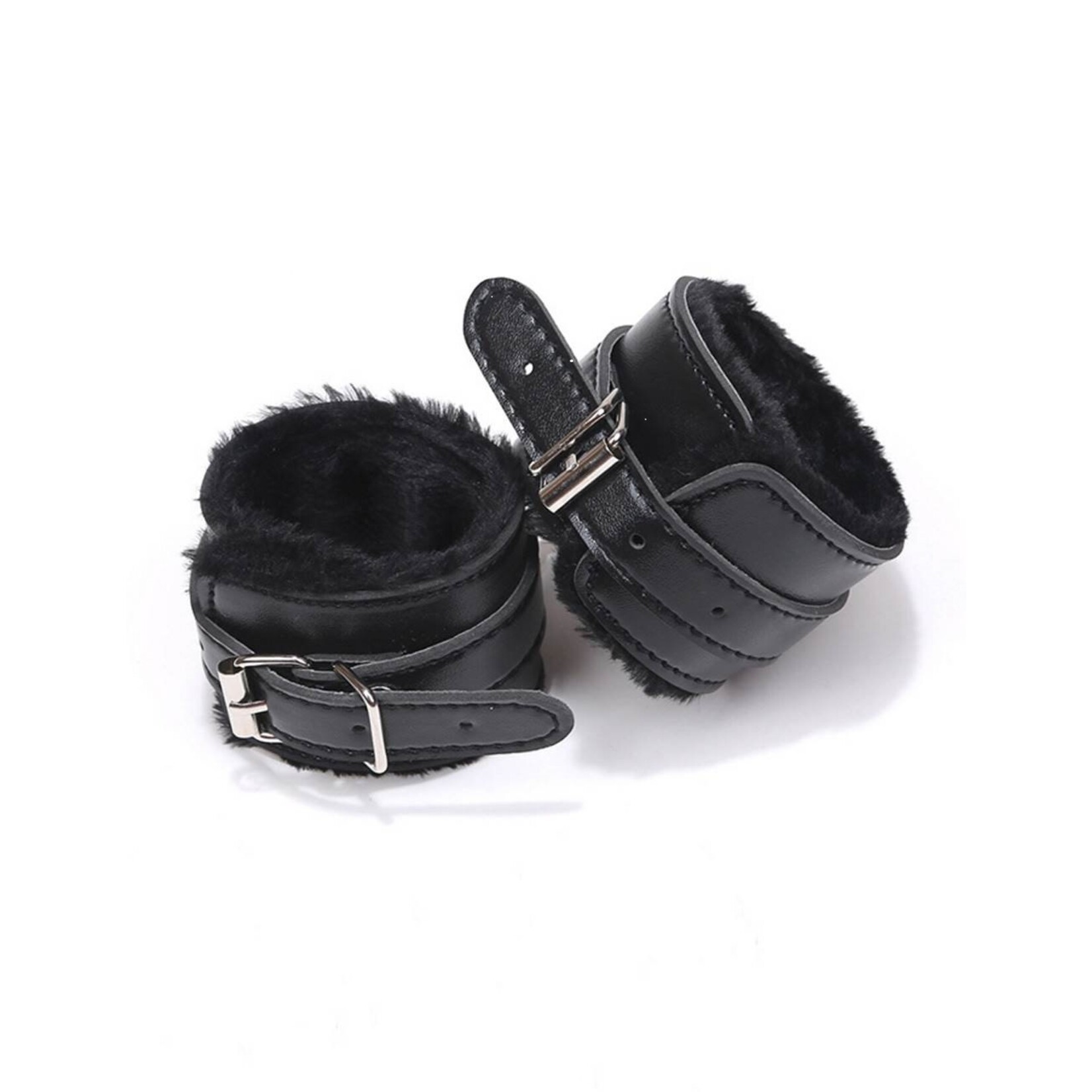 OH YEAH! OH YEAH! -  BLACK SM BONDAGE SEX LEATHER HANDCUFFS ONE SIZE