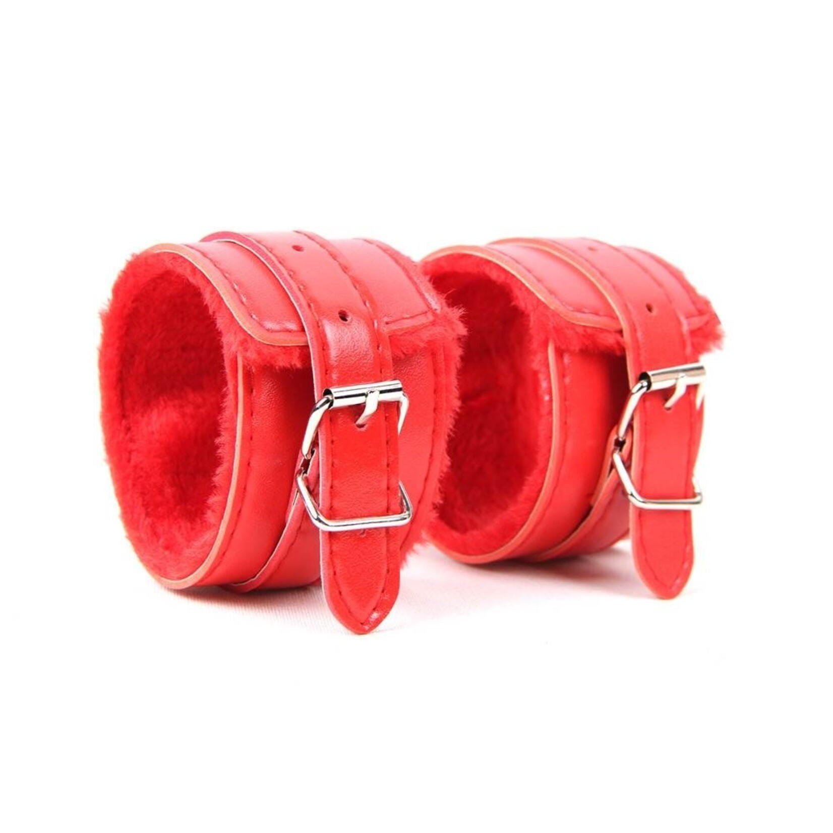 OH YEAH! OH YEAH! -  RED SM BONDAGE SEX LEATHER HANDCUFFS ONE SIZE