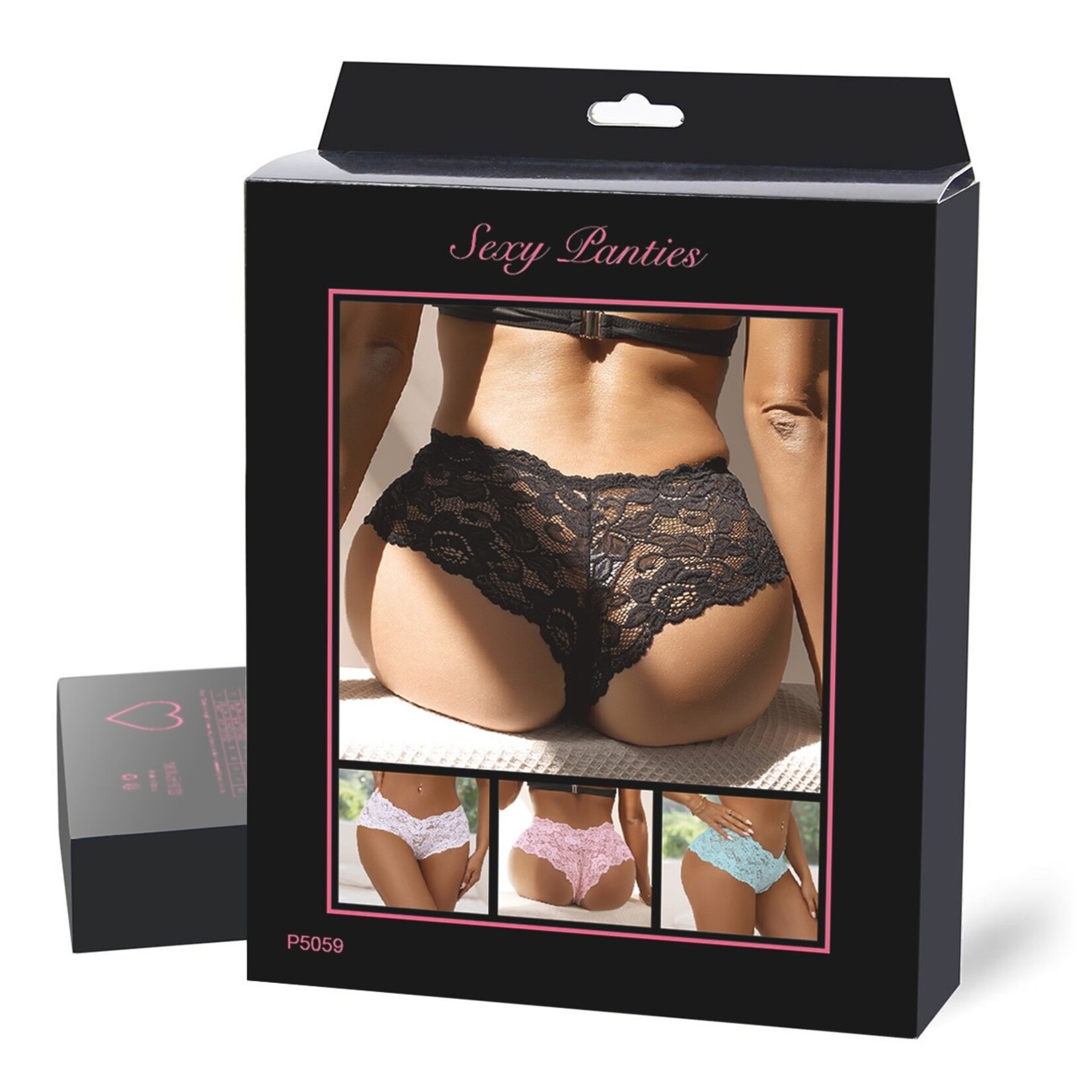 OH YEAH! -  BLACK SEXY FLORAL LACE PANTY L