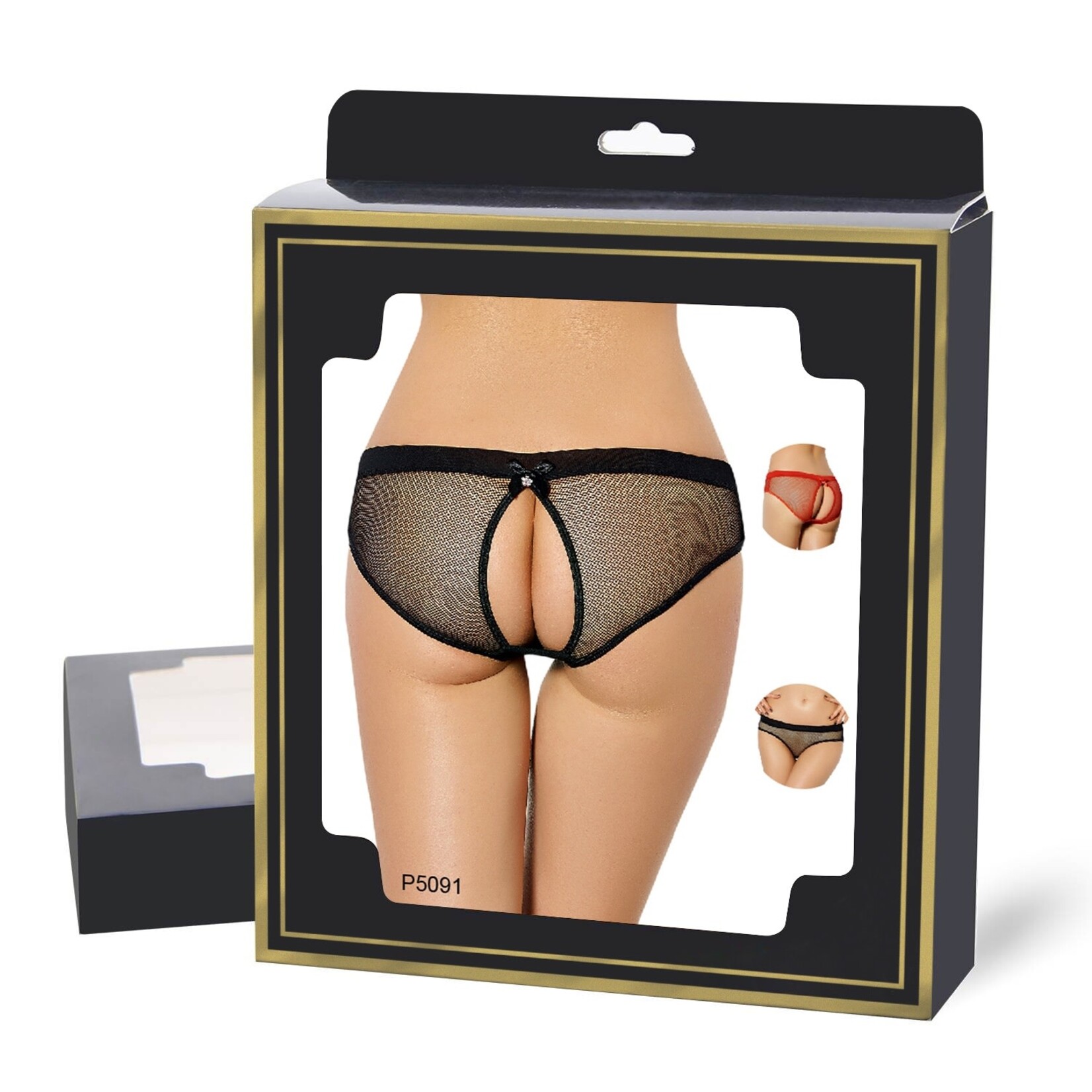 OH YEAH! -  SEXY BLACK NETTED OPEN BACK HIPSTER PANTY XS-S