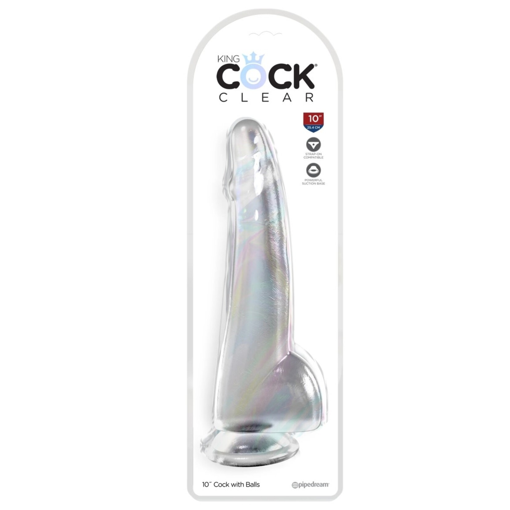 KING COCK KING COCK CLEAR 10" COCK WITH BALLS - CLEAR