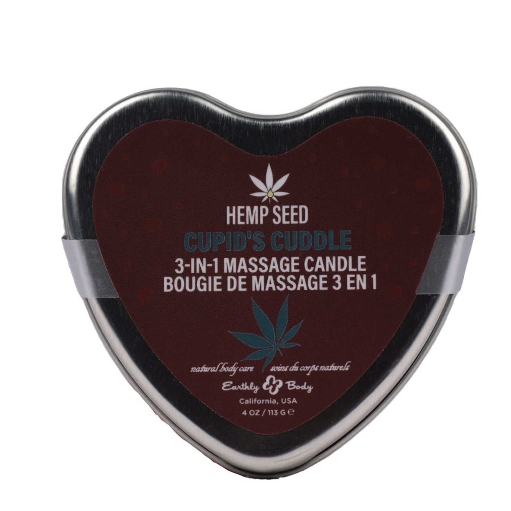 EARTHLY BODY HEMP SEED 3-IN-1 VALENTINES DAY CANDLE 4OZ/113G CUPID'S CUDDLE