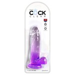 KING COCK KING COCK CLEAR 7" COCK WITH BALLS - PURPLE