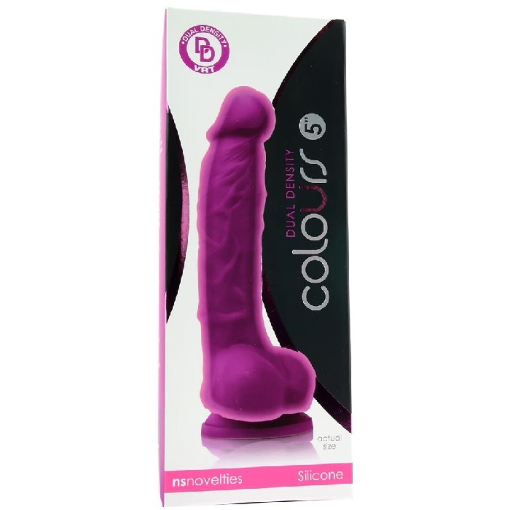 NSNOVELTIES COLOURS 5 INCH DUAL DENSITY SILICONE DILDO IN PURPLE