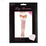 LEG AVENUE LEG AVENUE - SPANDEX SHEER THIGH HIGHS WITH 5" SILICONE STAY UP LACE TOP  WHITE - OS