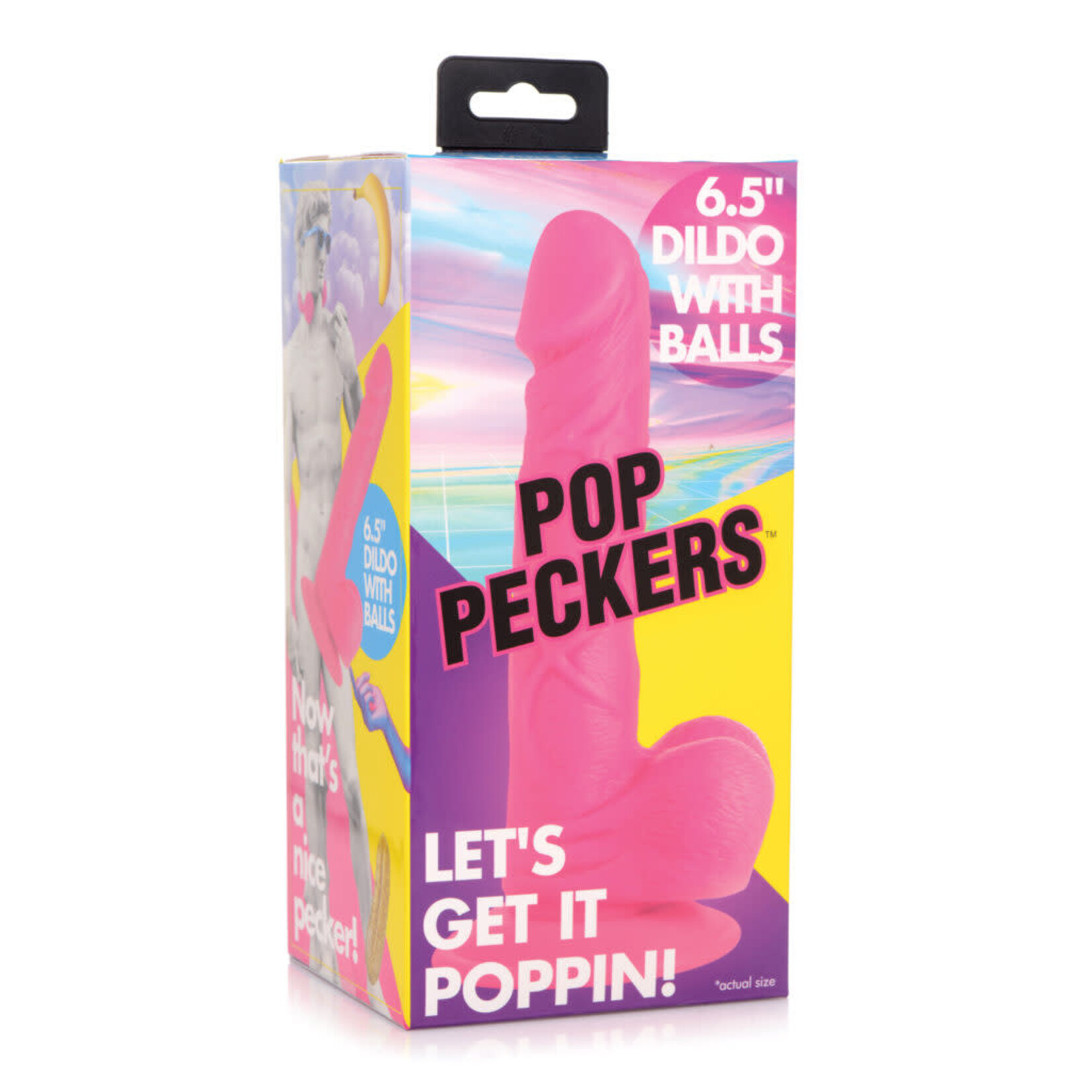 XR BRANDS POP PECKERS 6.5 INCH BALLSY DILDO