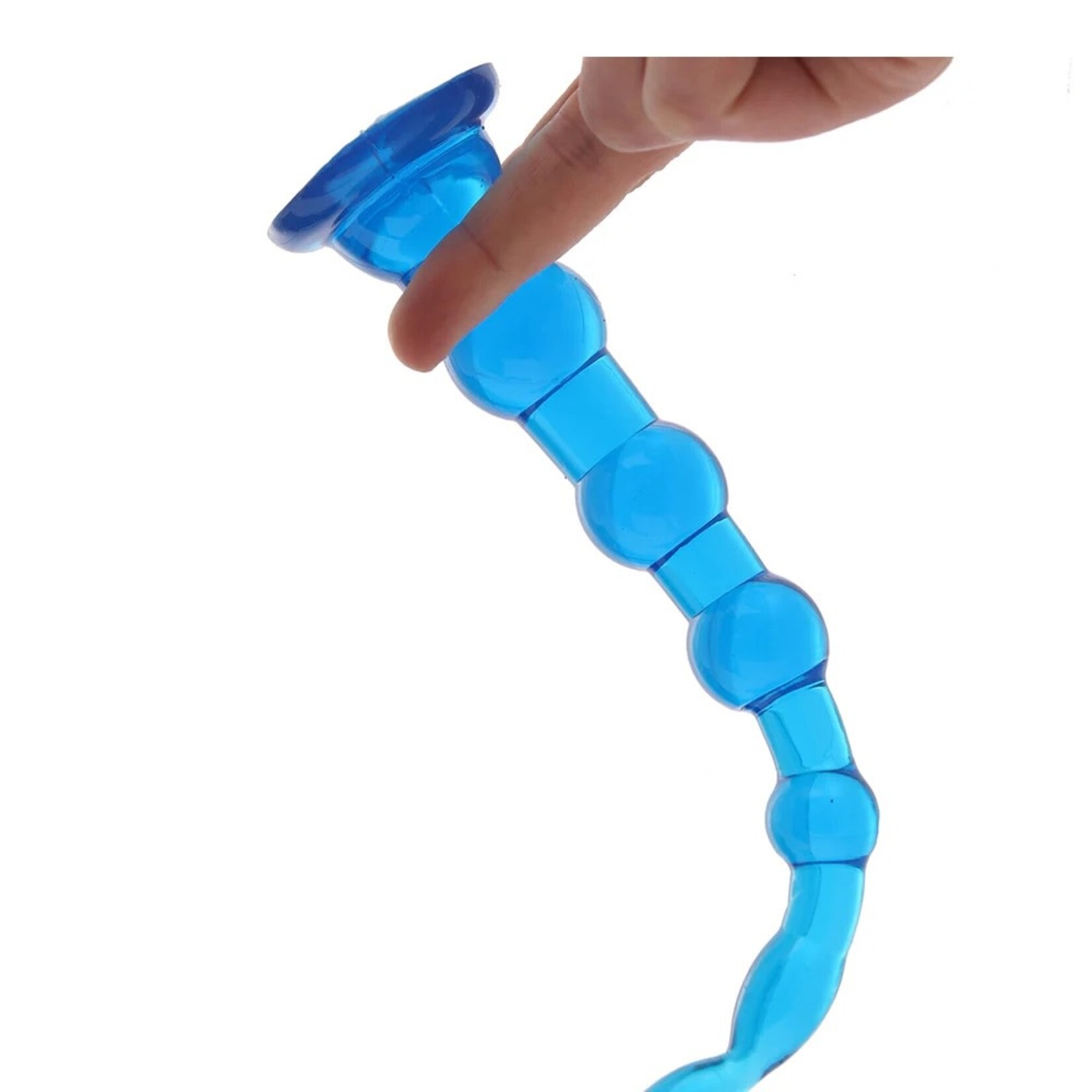 BLUE LINE 8.5 INCH ANAL BEADS WITH SUCTION BASE