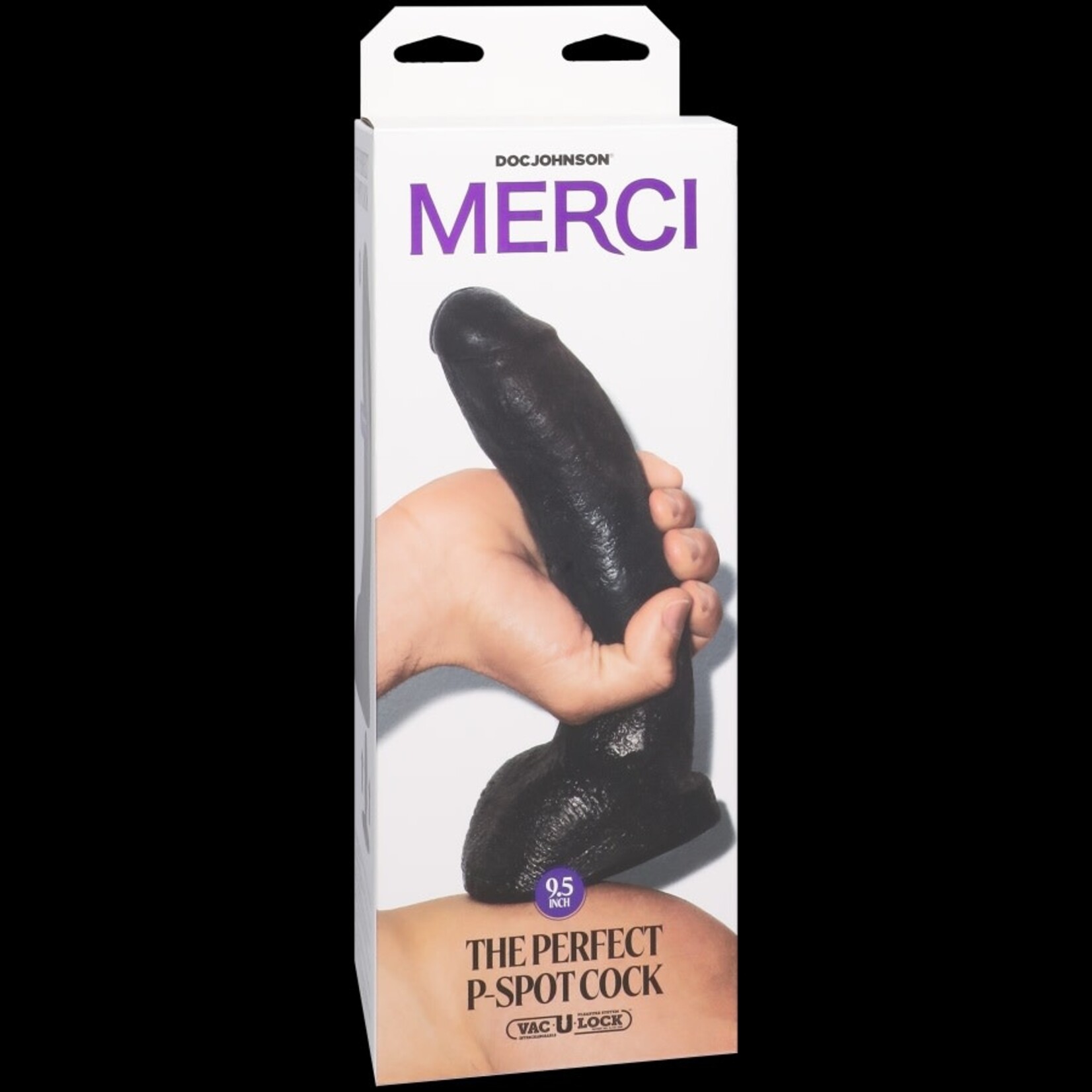 DOC JOHNSON MERCI - THE PERFECT P-SPOT COCK WITH REMOVABLE VAC-U-LOCK SUCTION CUP - BLACK