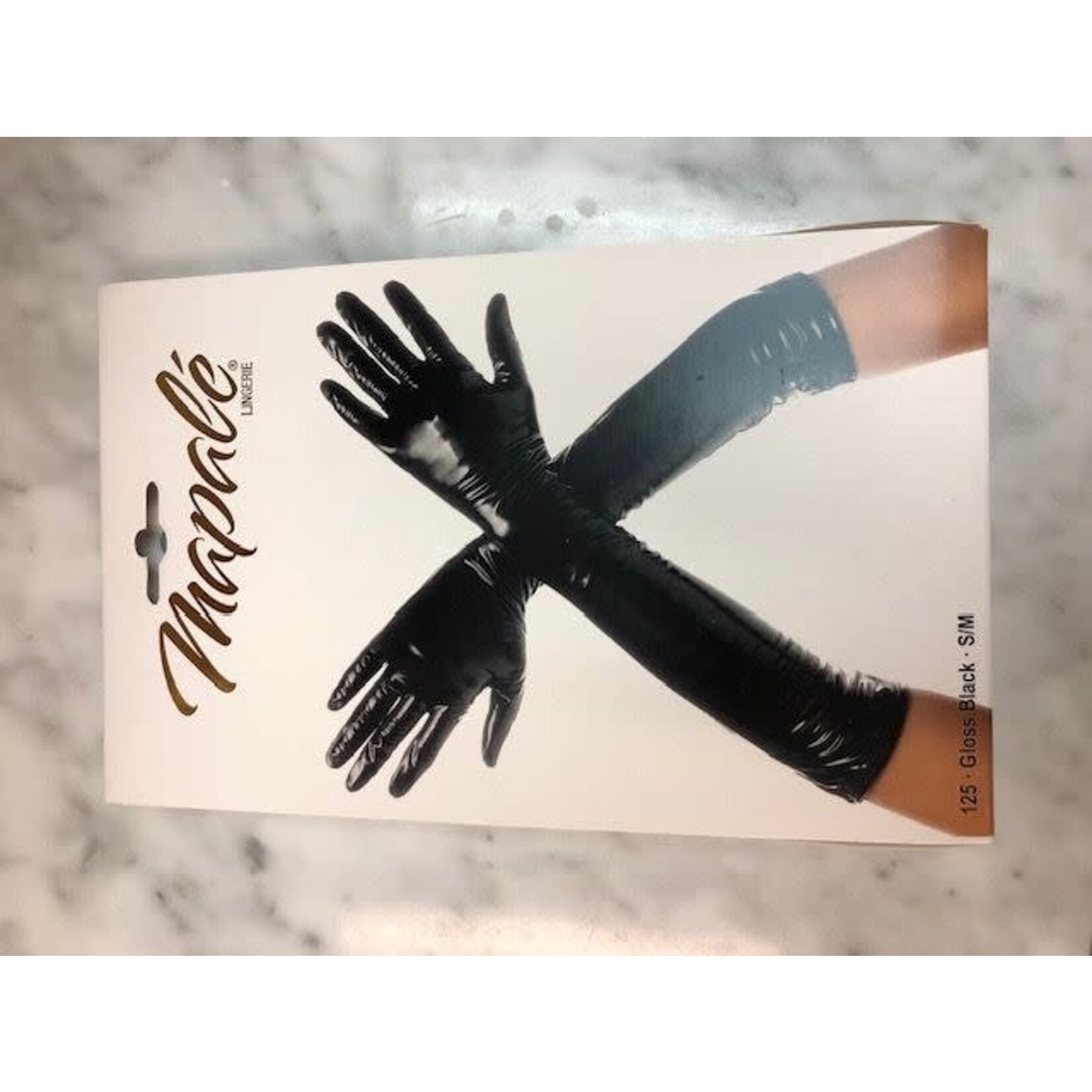 MAPALE MAPALE -  WET LOOK GLOVES BLACK L/XL