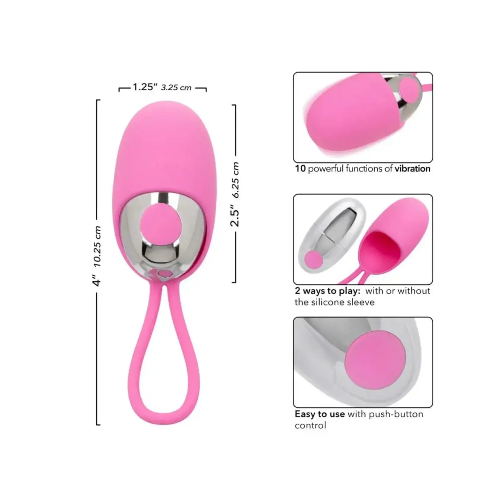 CALEXOTICS TURBO BUZZ BULLET WITH REMOVABLE SILICONE SLEEVE - PINK