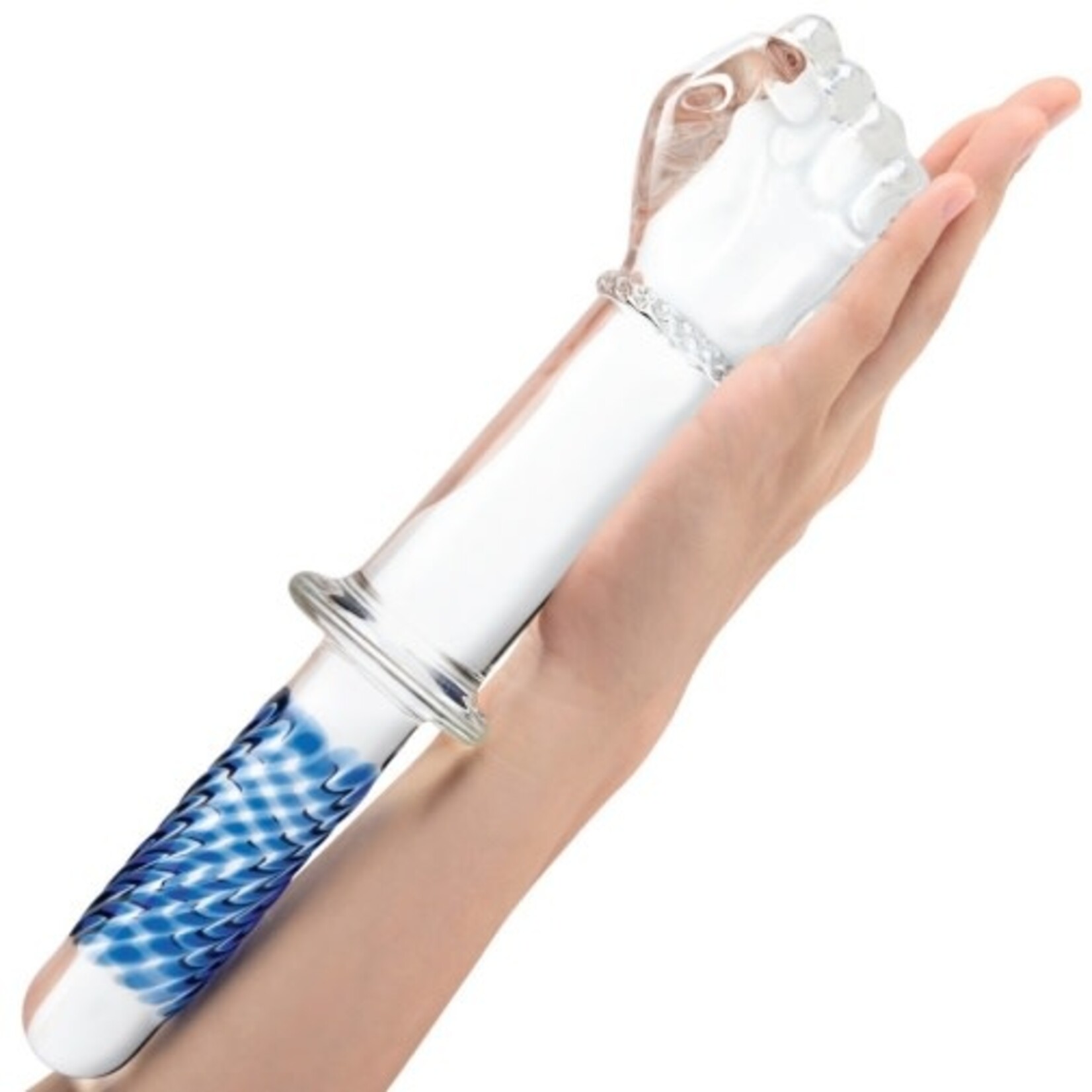 GLAS GLAS 11 INCH GLASS FIST DOUBLE ENDED DILDO