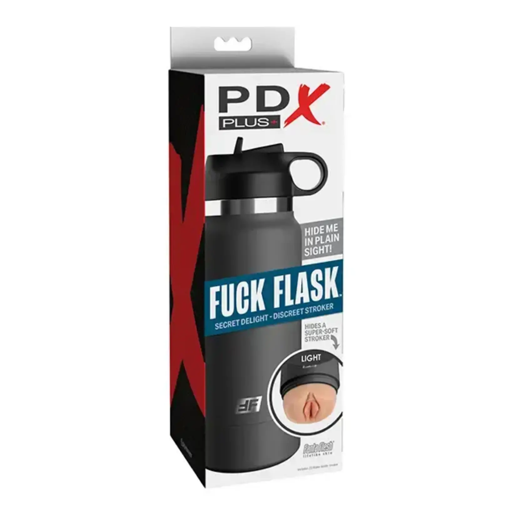 PDX PDX PLUS GREY F*CK FLASK DISCREET STROKER IN LIGHT