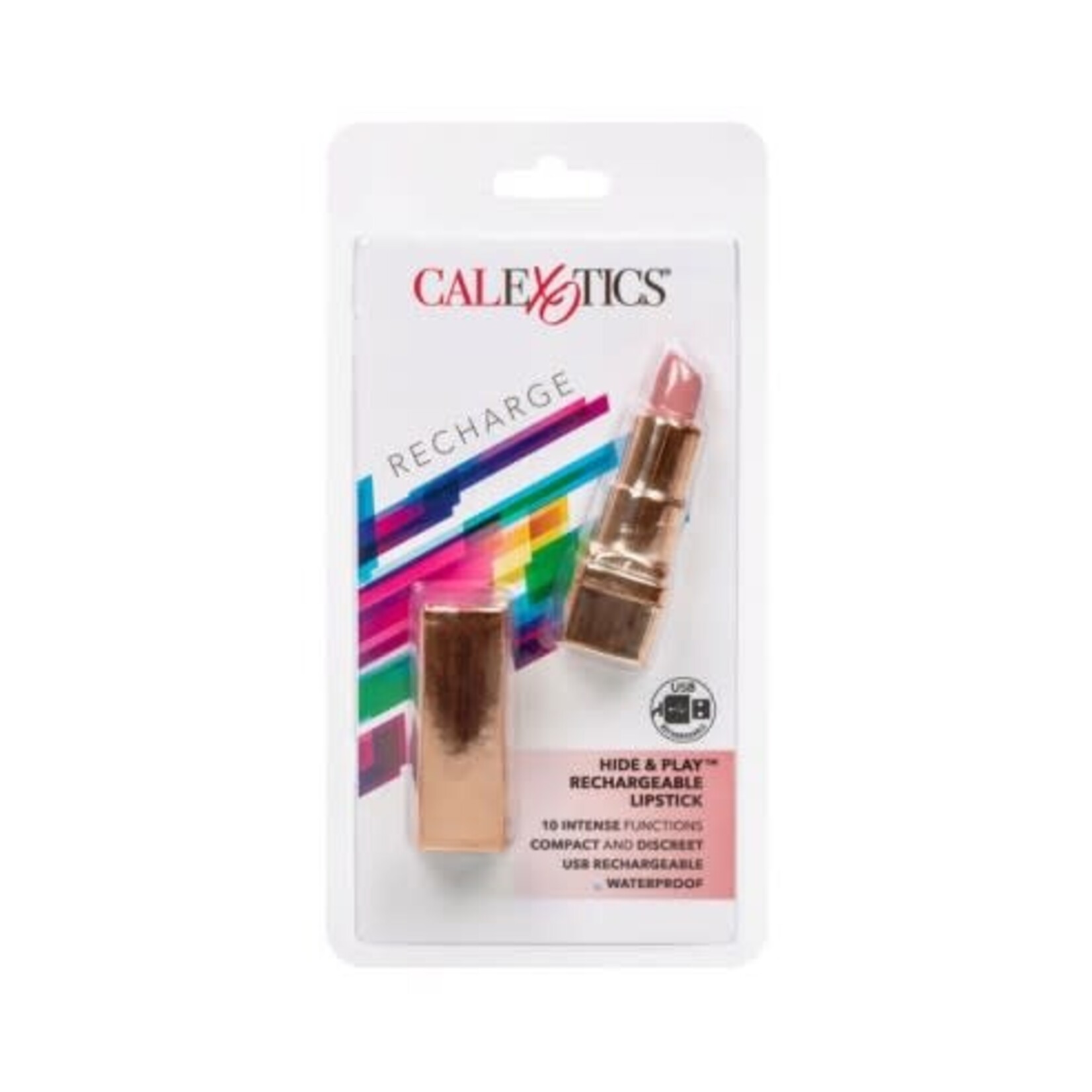 CALEXOTICS HIDE & PLAY RECHARGEABLE LIPSTICK - NUDE