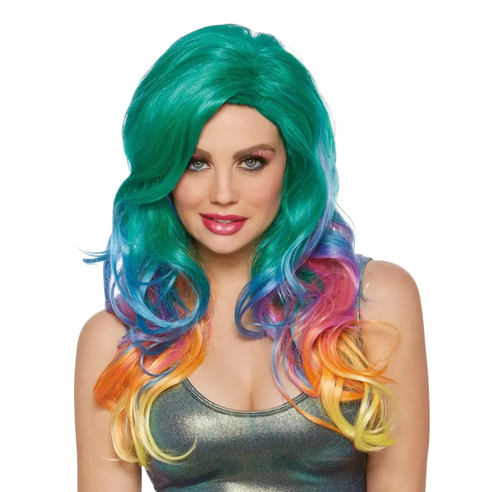 DREAMGIRL LINGERIE DREAMGIRL -  JEWEL TONE RAINBOW WIG RAINBOW O/S