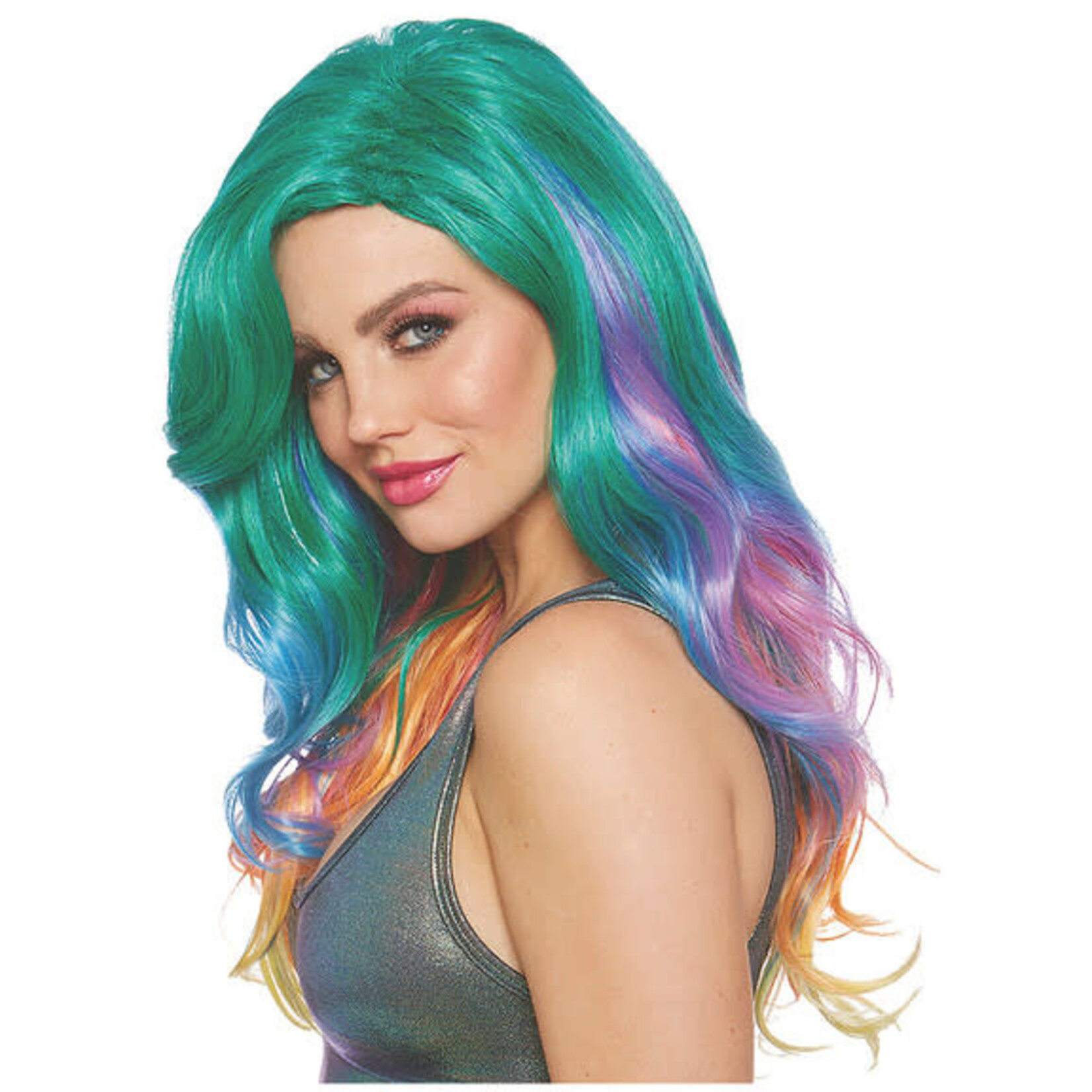 DREAMGIRL LINGERIE DREAMGIRL -  JEWEL TONE RAINBOW WIG RAINBOW O/S